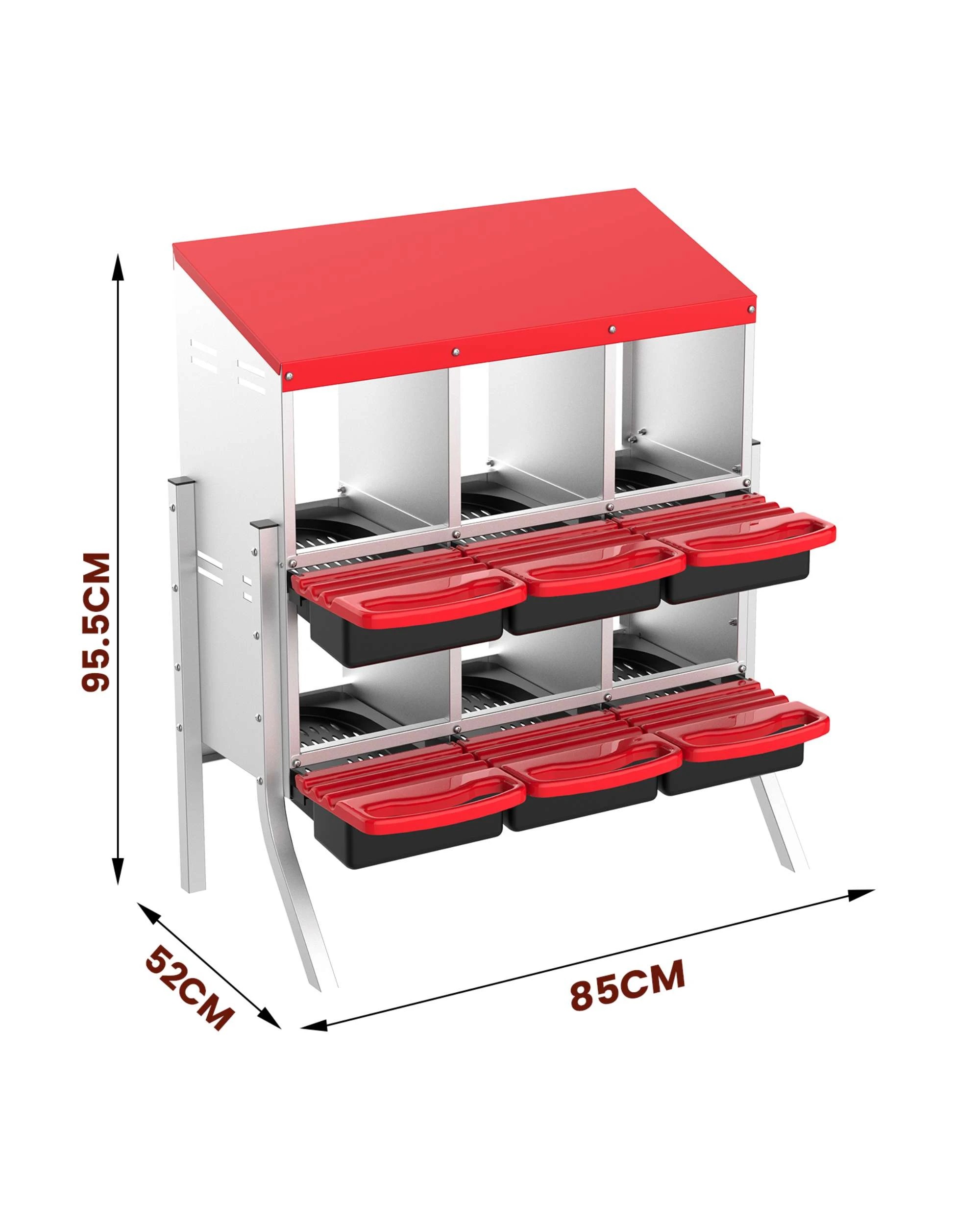 9 Advwin 6 Holes Chicken Nesting Boxes Metal Chicken Egg Laying Box Egg Collection, 9 of 9