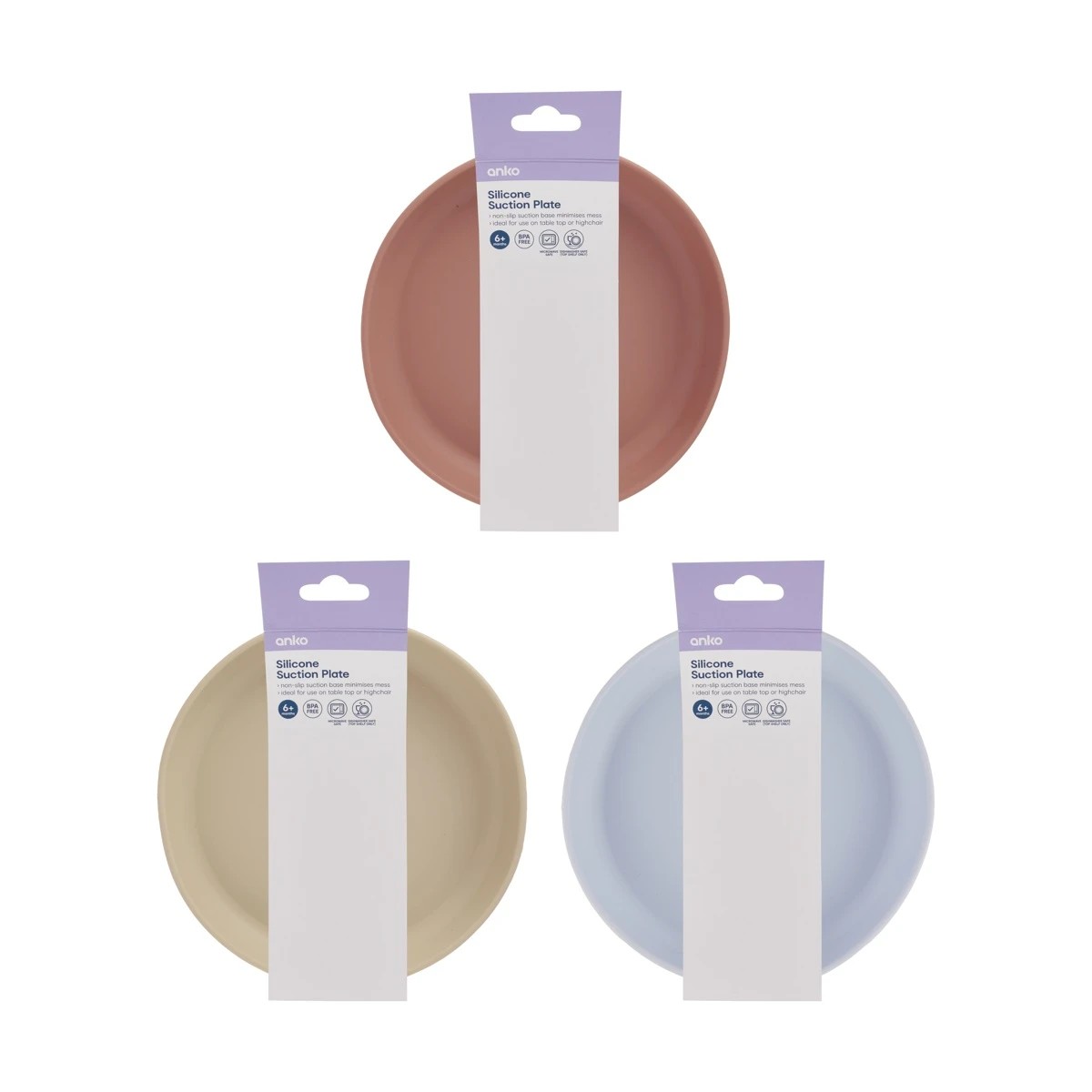 6 Silicone Suction Plate - Assorted, 6 of 6