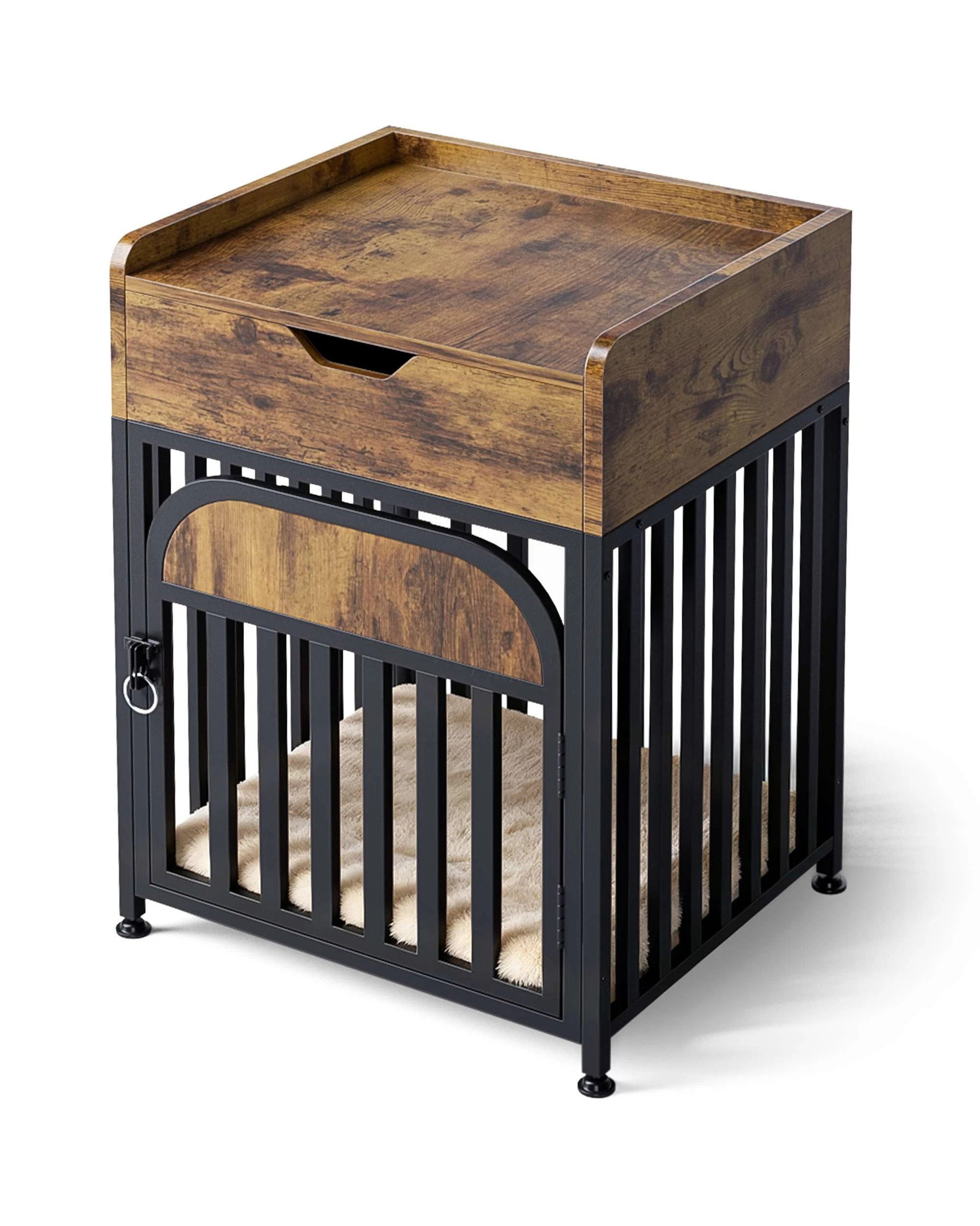 7 Advwin Wooden Wire Dog Kennel Side End Table Steel Puppy Crate, 7 of 8