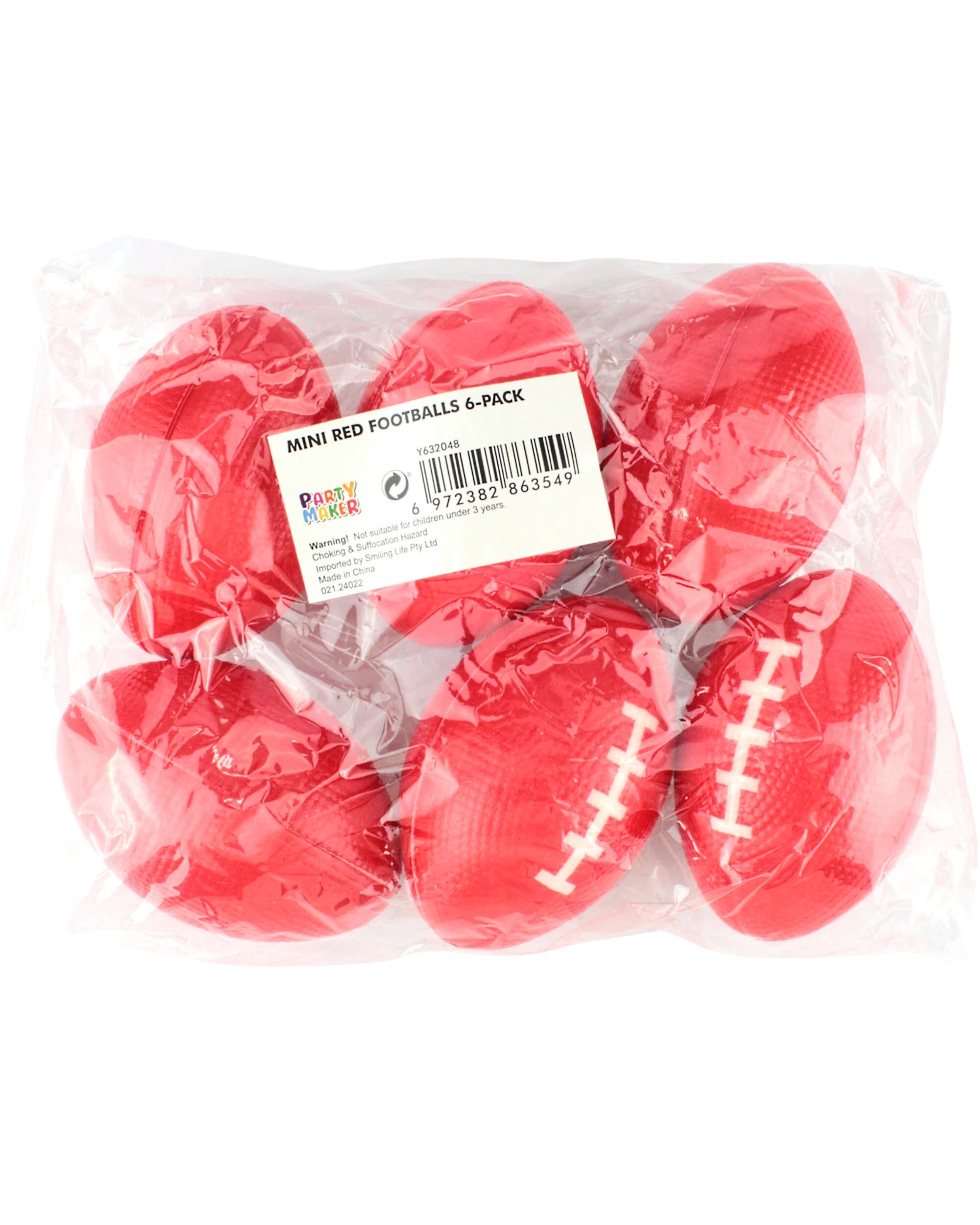 3 Partyrama Football Foam Balls Pack of 6, 3 of 3