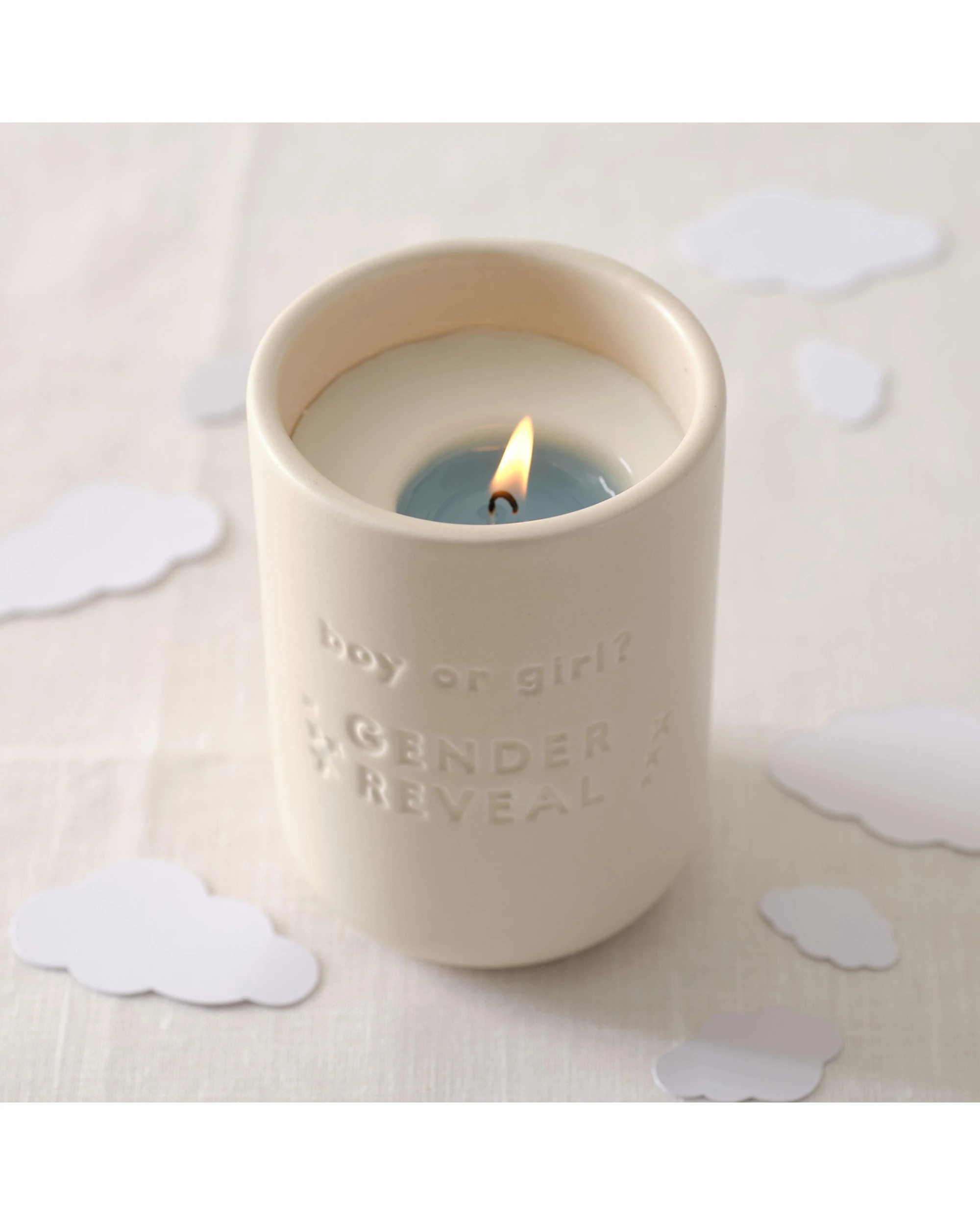1 CCDS Ginger Ray Baby Gender Reveal Unscented Candle - Blue, 1 of 4