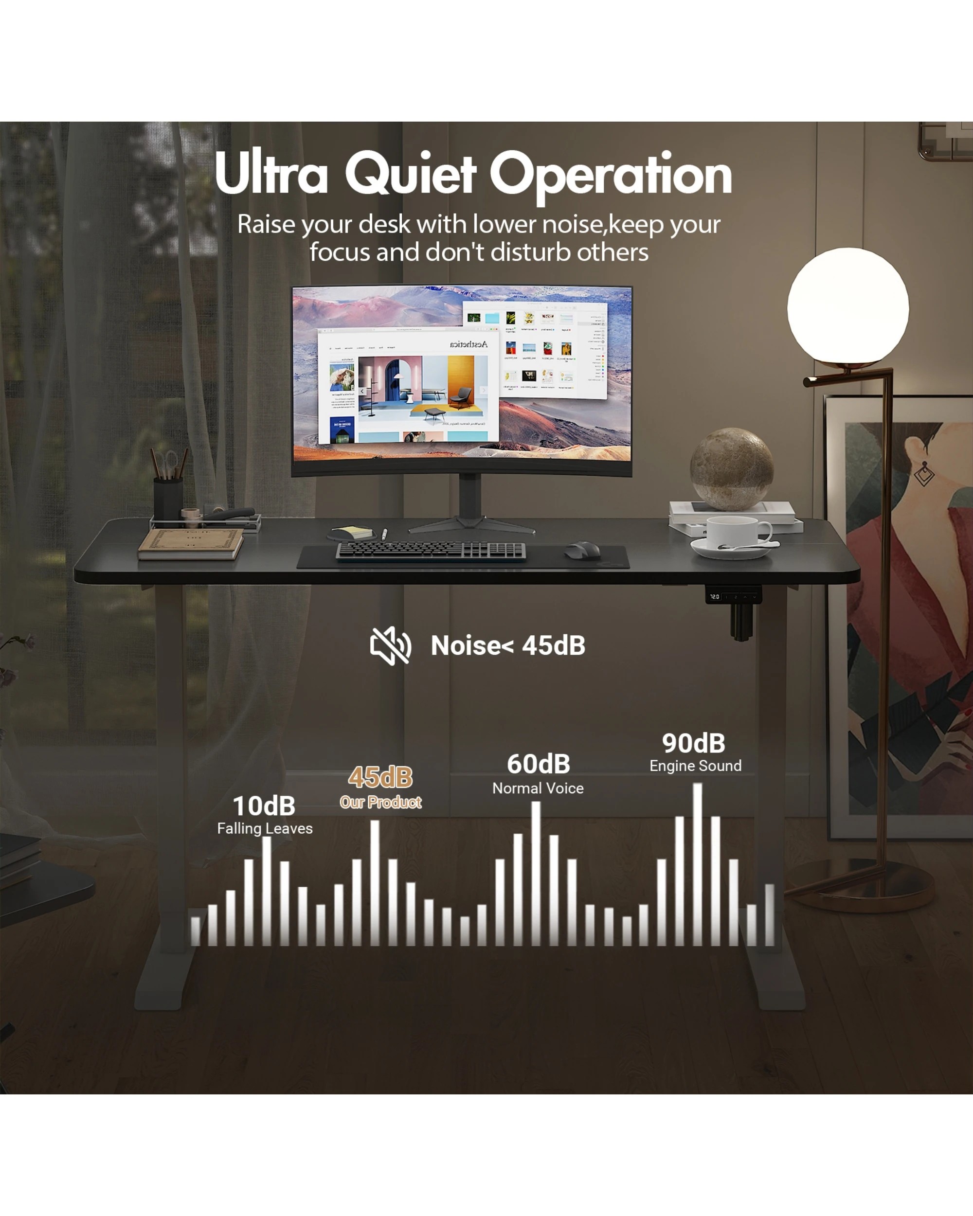 2 Advwin Electric Standing Desk Adjustable Height Ergonomic - Black, 2 of 3