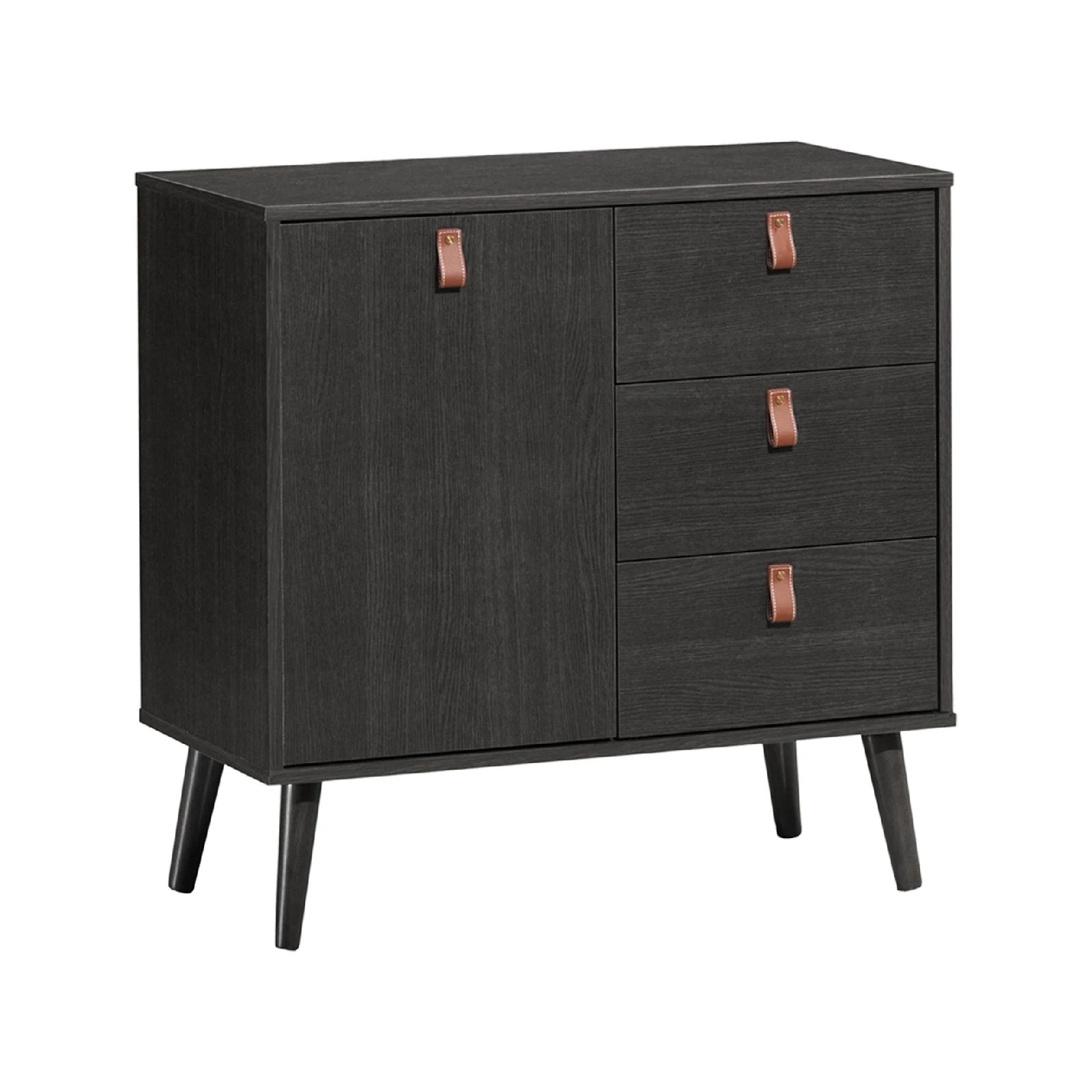 1 Costway Wood Buffet 3 Chest of Drawers Sideboard Storage Cabinet - Brown, 1 of 1