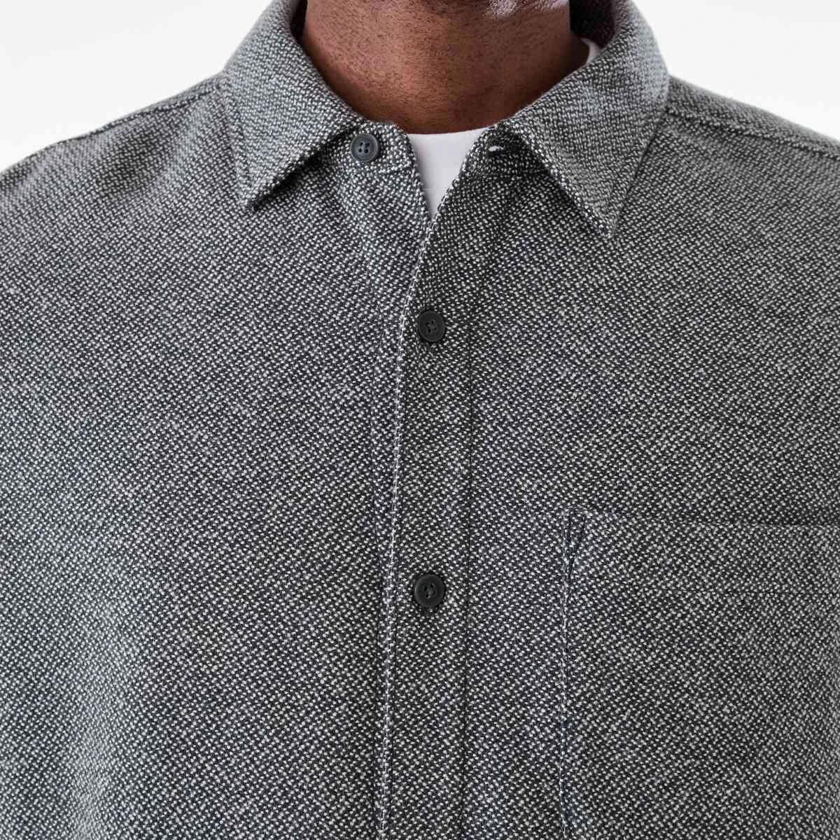 7 Long Sleeve Jacquard Overshirt VOLCANIC ROCK, 7 of 7