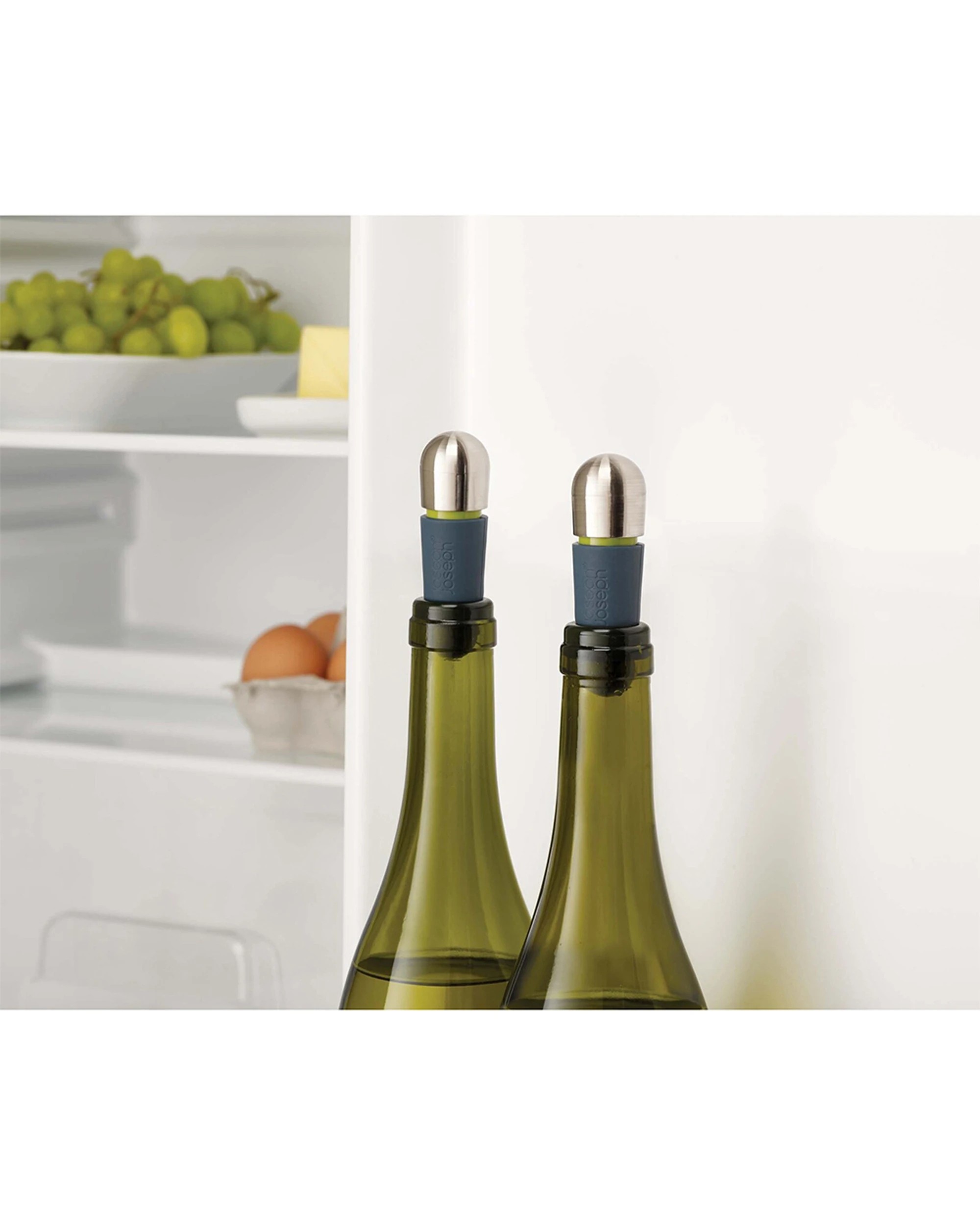 2 Joseph Joseph BarWise Twist-Lock Wine Stoppers Set 2 Silicone Leakproof Air - Multi, 2 of 4