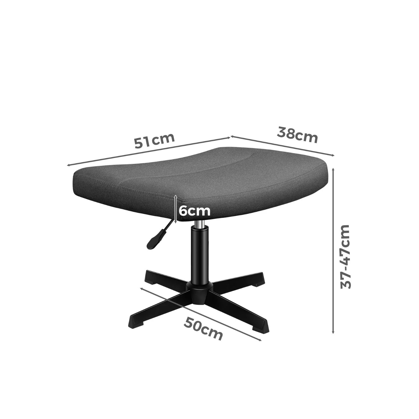 6 Alfordson Office Chair Executive Computer Seat Work Ottoman Fabric - Grey, 6 of 10