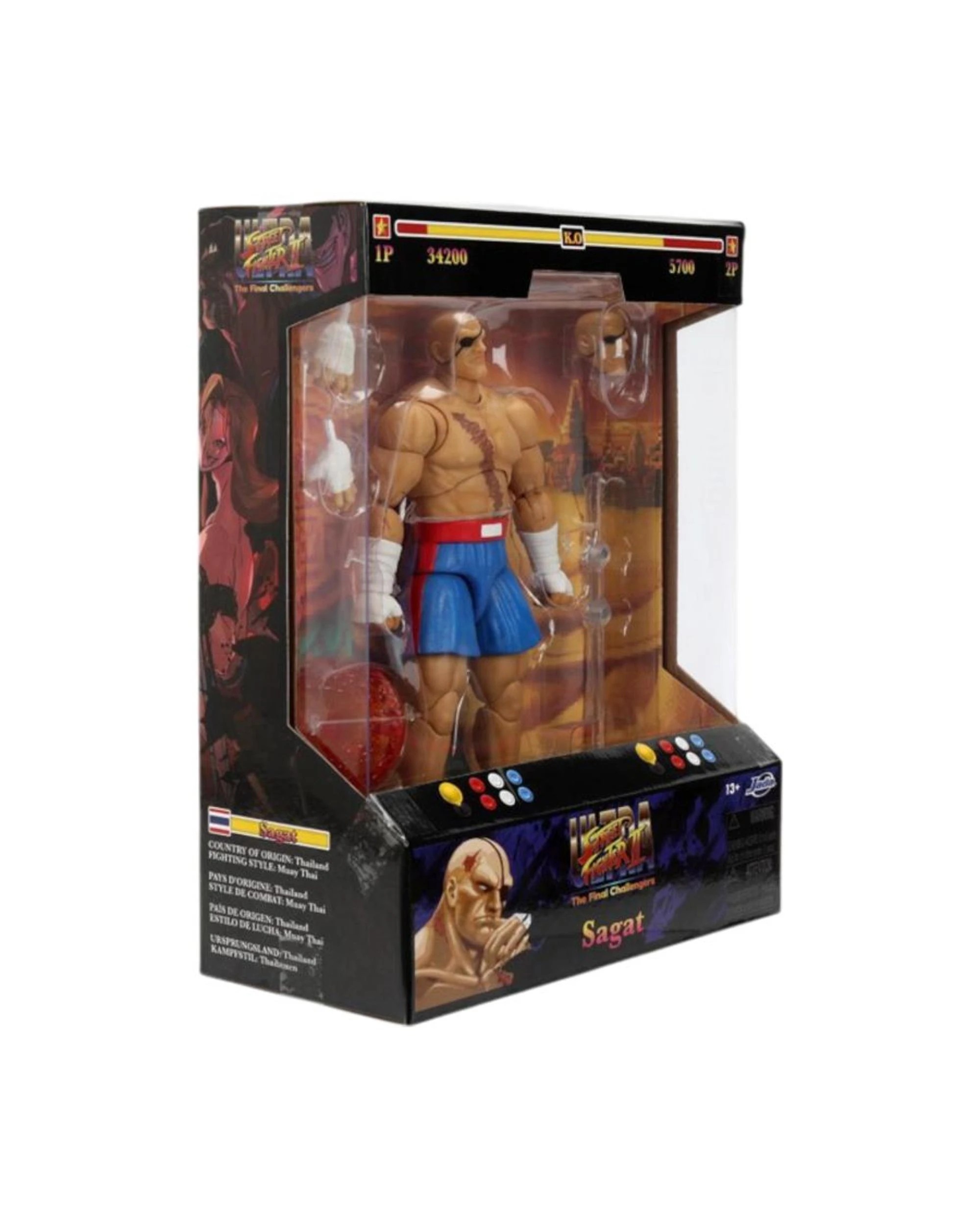 9 Jada Toys Street Fighter II The Final Challengers Sagat 6 inch Action Figure, 9 of 9