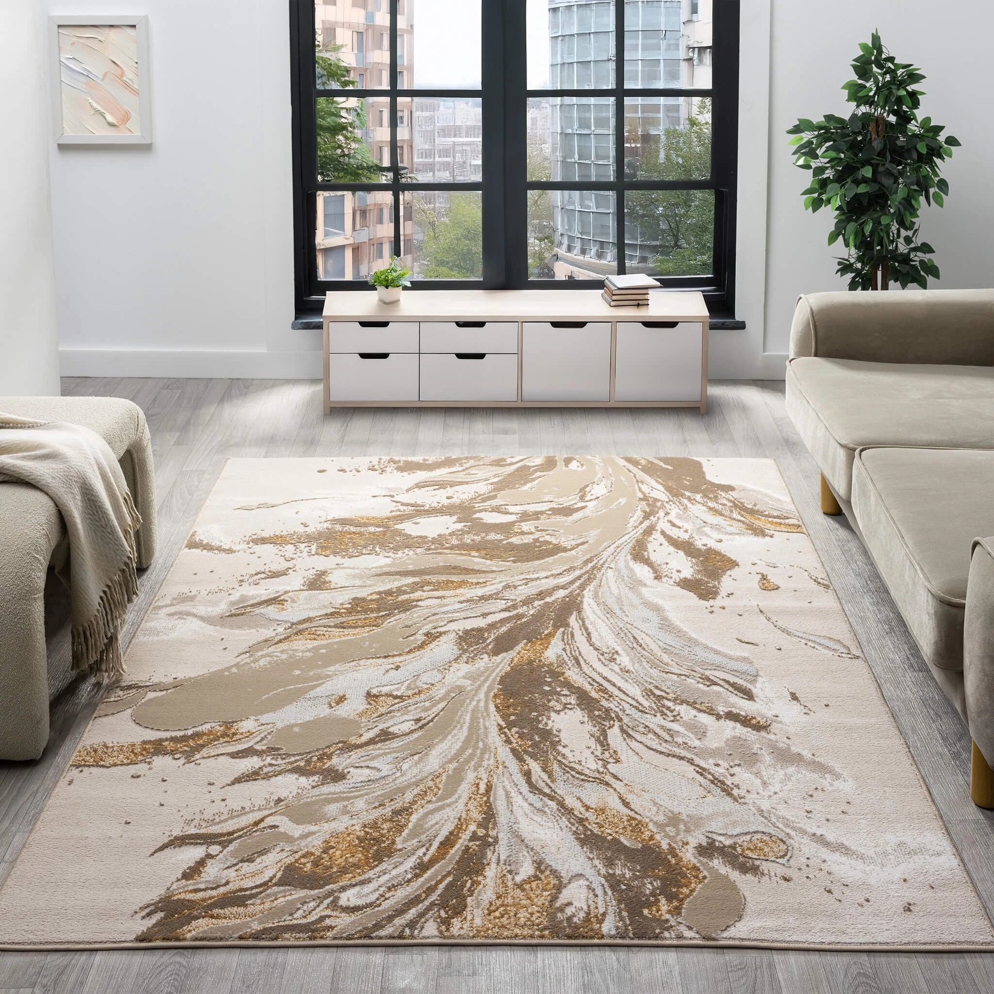 2 La Grace Home Weston Premium Rug - 240x330cm - Gold, 2 of 10