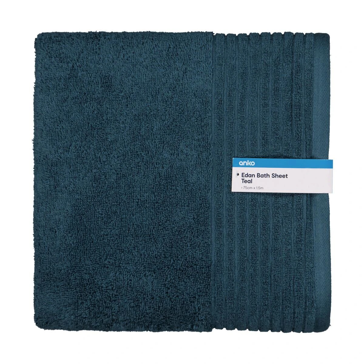 5 Edan Cotton Bath Sheet - Teal, 5 of 6