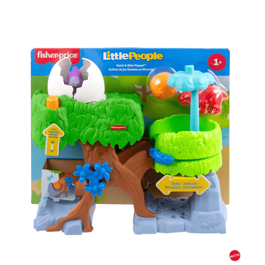 1 Mattel Fisher-Price Little People Dinosaur Hatch & Slide Playset Toddler Toy - Multi, 1 of 6