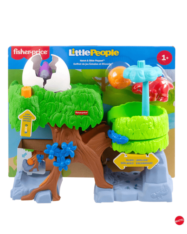 Mattel Fisher-Price Little People Dinosaur Hatch & Slide Playset Toddler Toy - M
