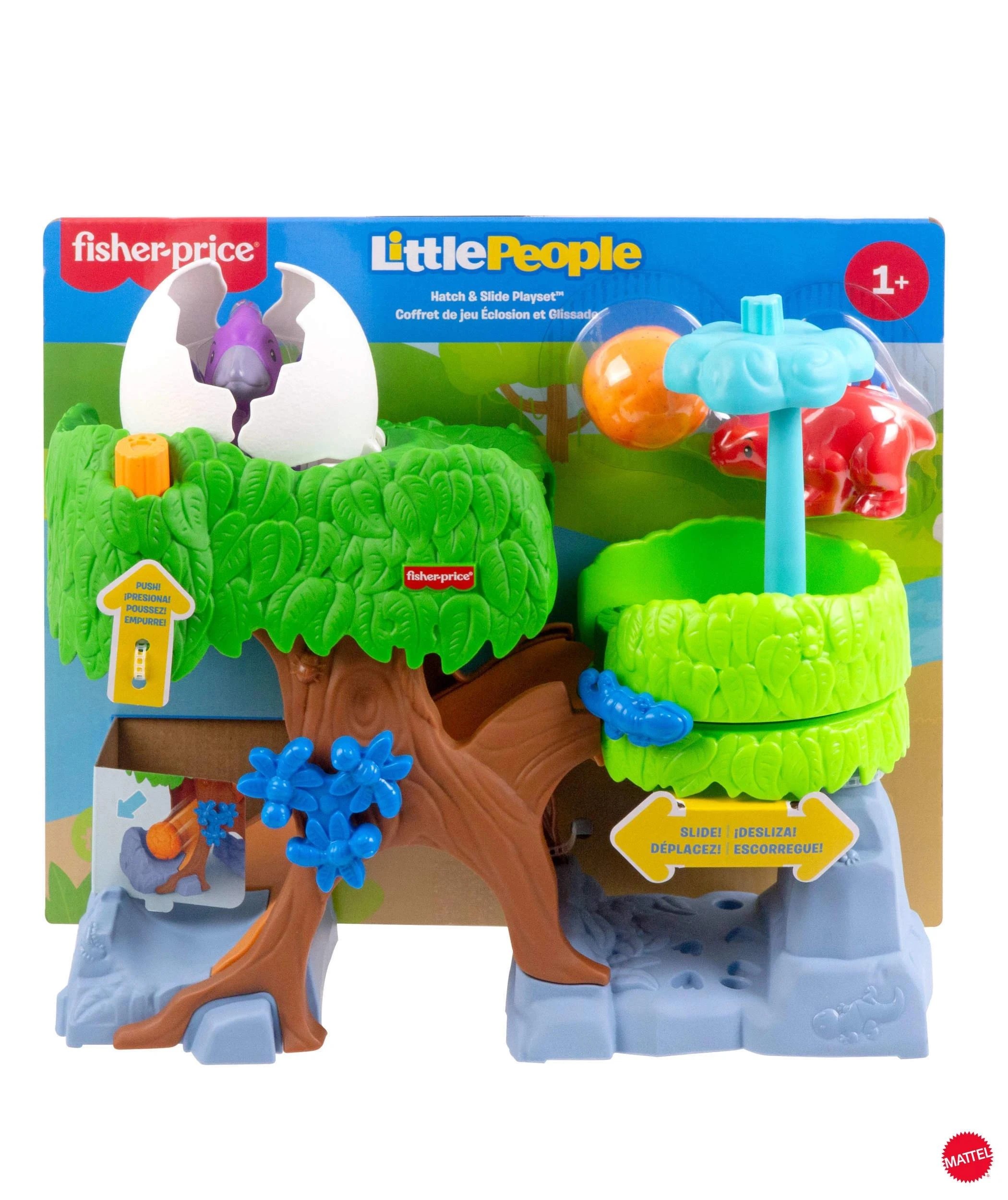 1 Mattel Fisher-Price Little People Dinosaur Hatch & Slide Playset Toddler Toy - Multi, 1 of 6