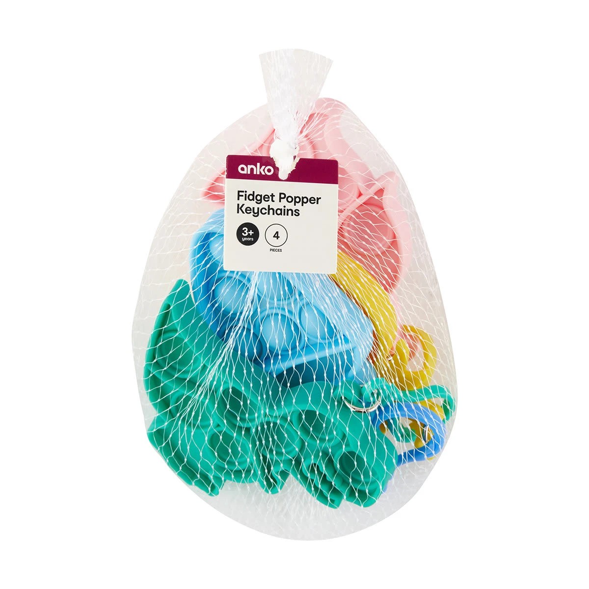 10 4 Piece Fidget Popper Keychains, 10 of 10