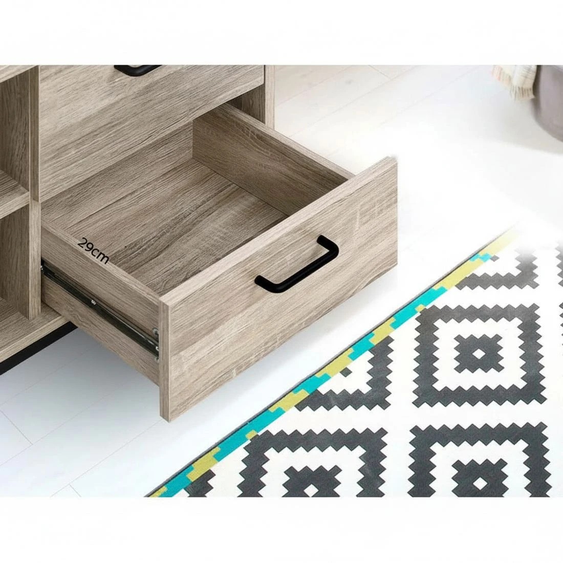 6 Artiss TV Cabinet Entertainment Unit 132cm Pine Tania - Natural, 6 of 8