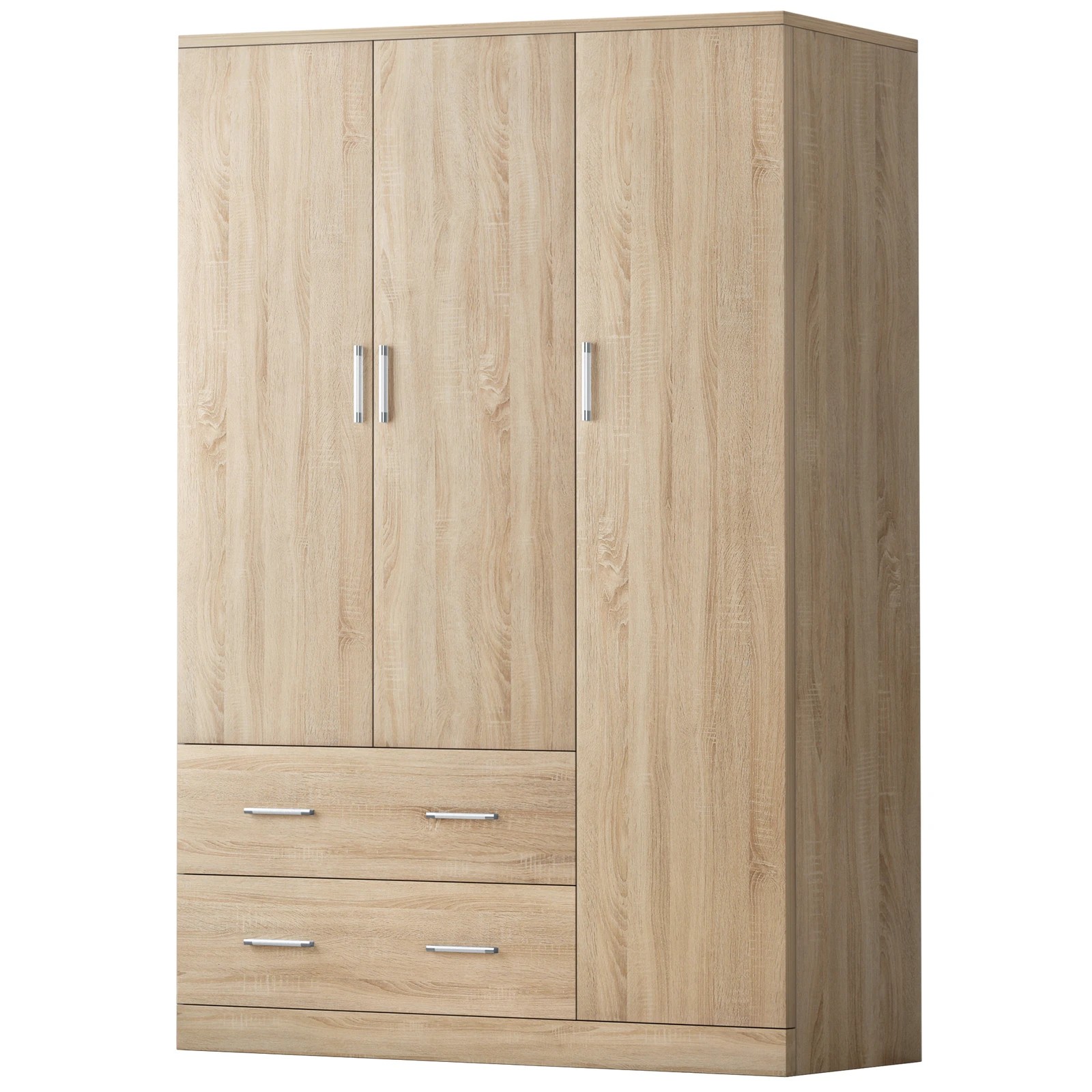 1 Alfordson Wardrobe Clothes Closet Storage Cabinet Organizer Drawer Shelf - Oak, 1 of 4