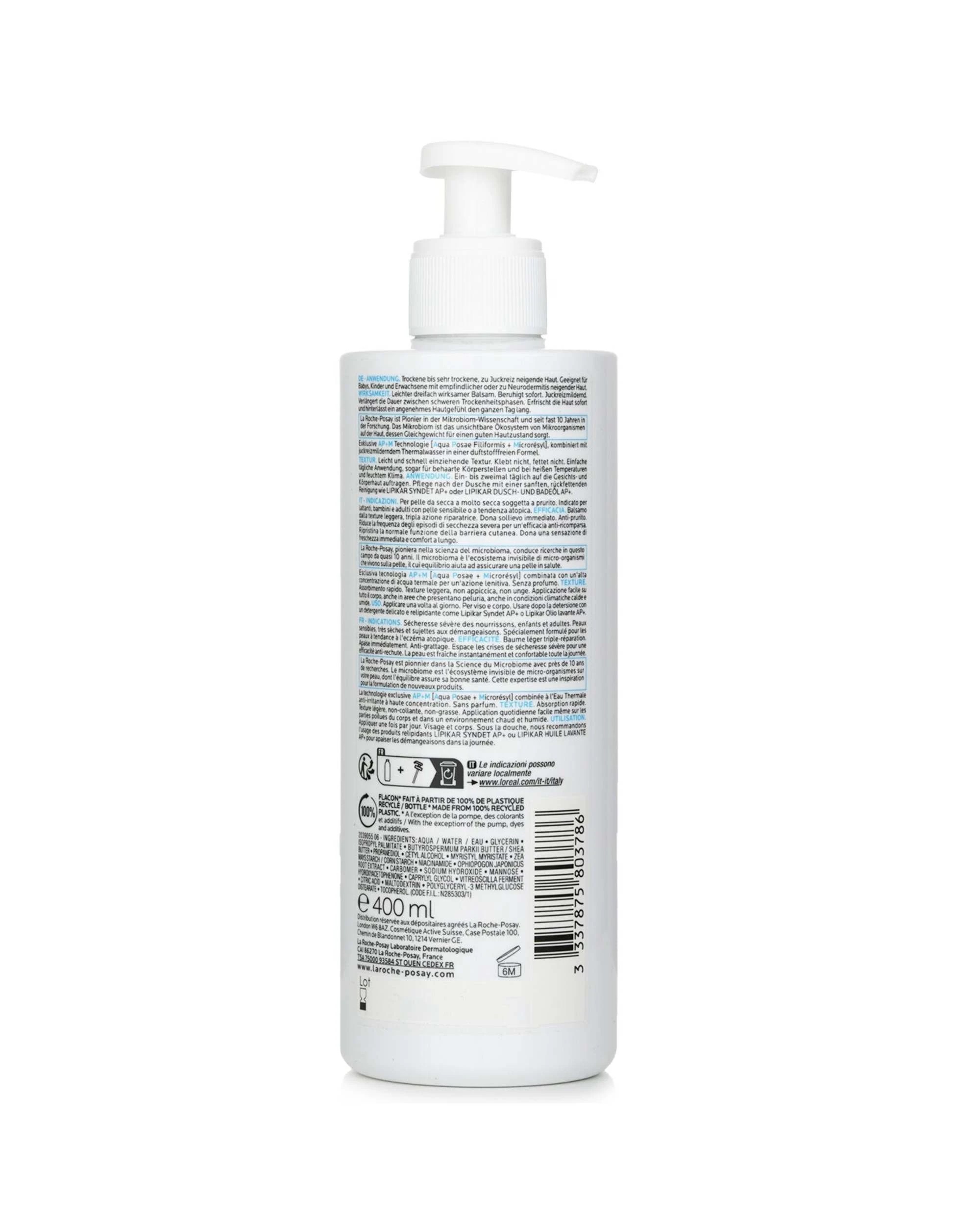 3 La Roche Posay Lipikar Baume Light AP+M Moisturiser  400ml/13.5oz, 3 of 3