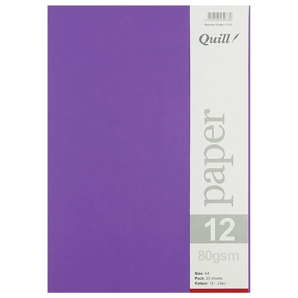 3 Quill A4 80gsm Paper Lilac 25 Pack, 3 of 3
