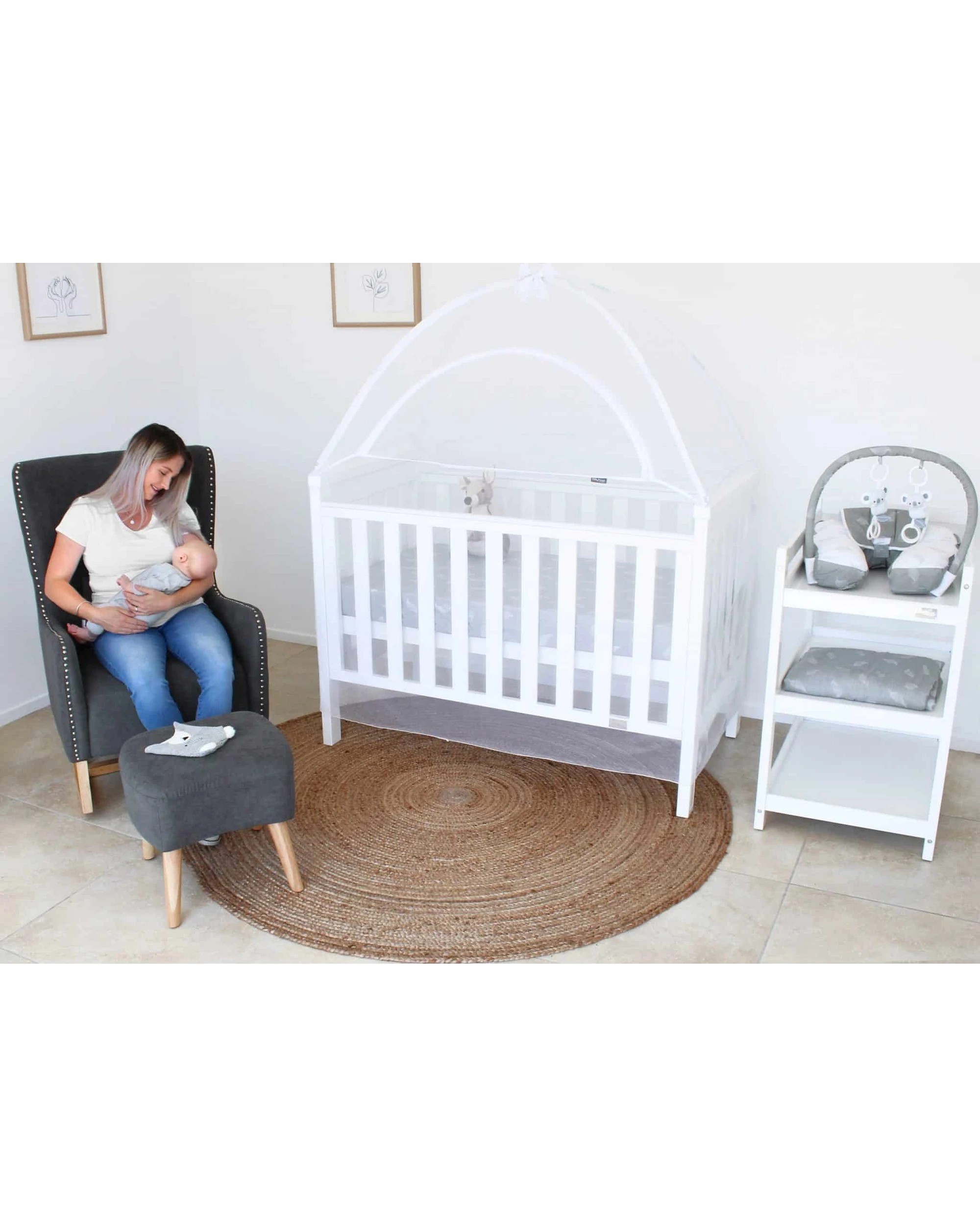 2 Babyhood Cot Canopy Net Compact Size - Colours & Pink Compact Size, 2 of 5
