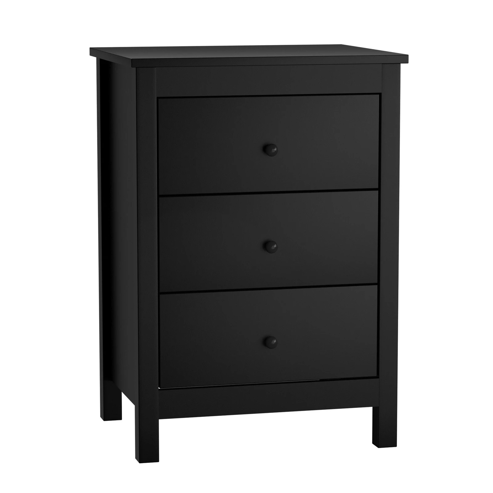 5 Oikiture Bedside Tables Set of 2 Nightstands Storage Cabinet 3 Drawers - Black, 5 of 9