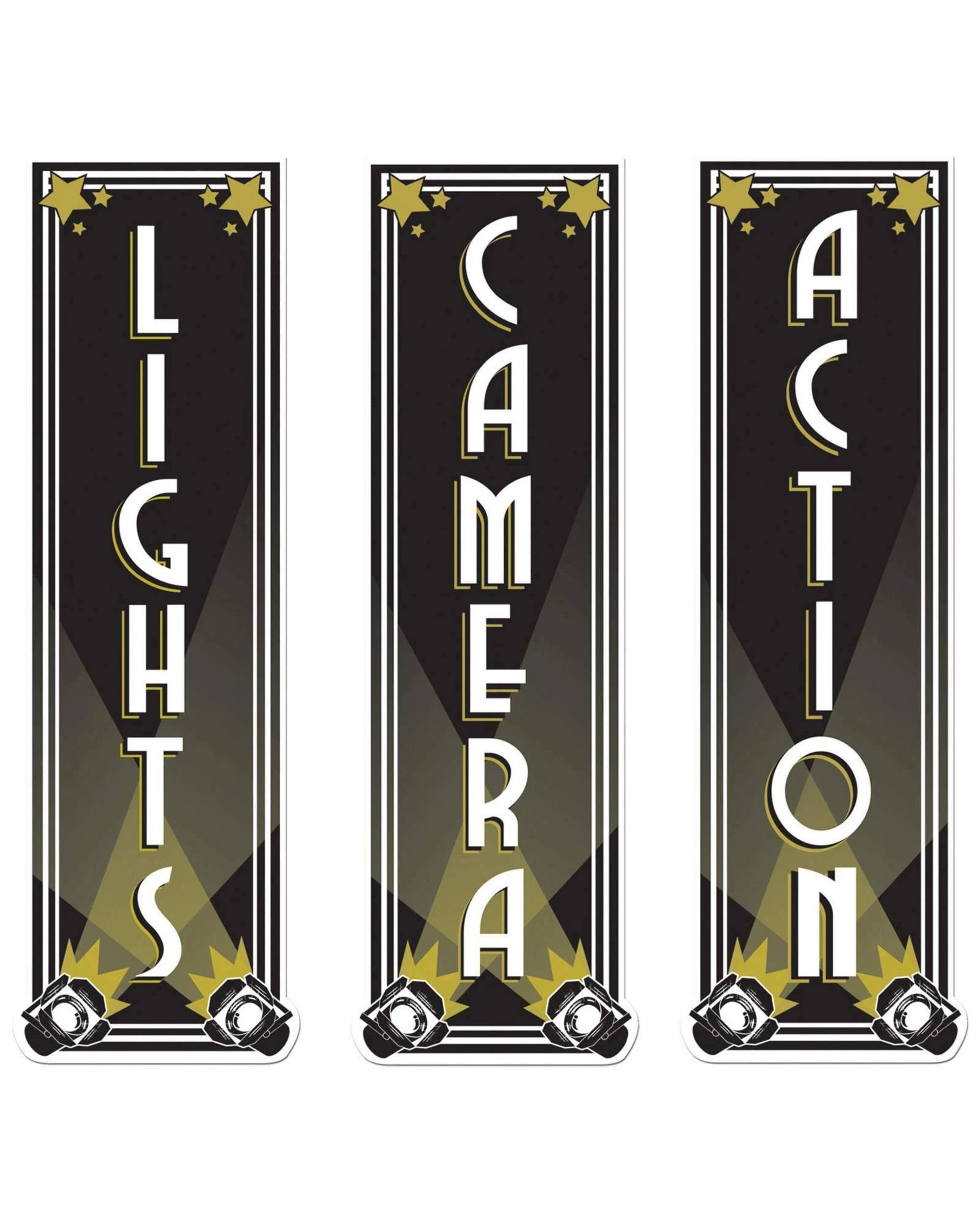1 Beistle Lights Camera Action Cutout Signs - Black, 1 of 1