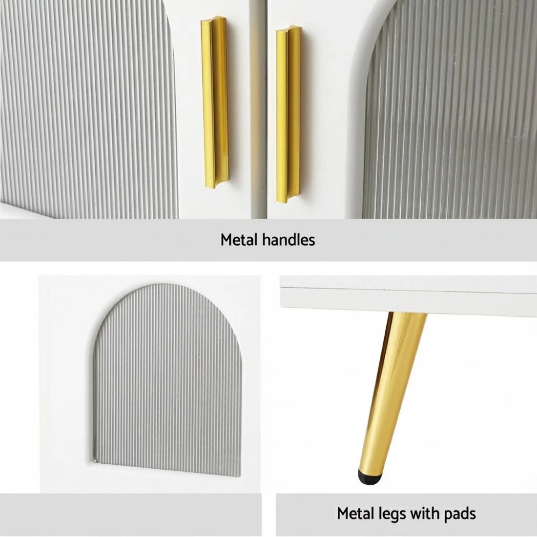 6 Artiss LED Coffee Table Shelf Drawer Storage - White, 6 of 7