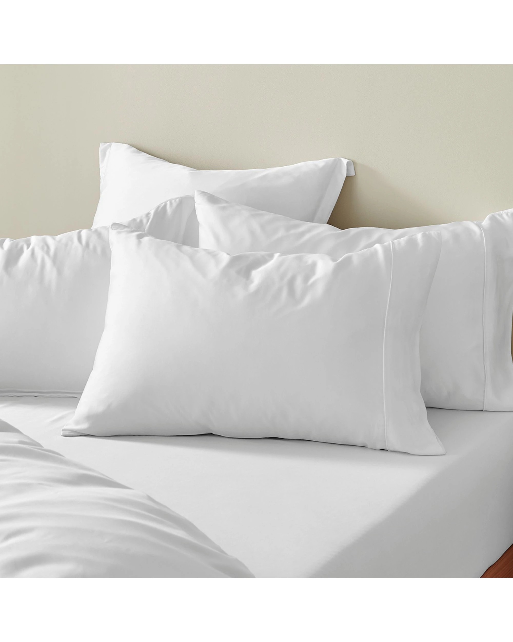 2 Natural Home 400TC 100% Bamboo Sateen Standard Pillowcase Twin Pack - White, 2 of 5