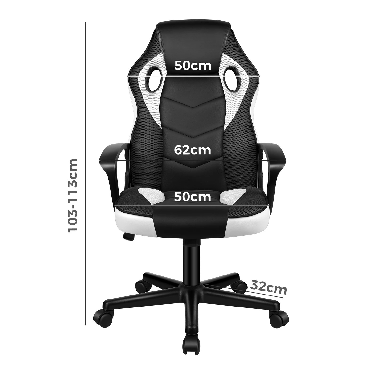 3 Alfordson Gaming Chair Racing Office Executive Computer Seat Work - White, 3 of 9