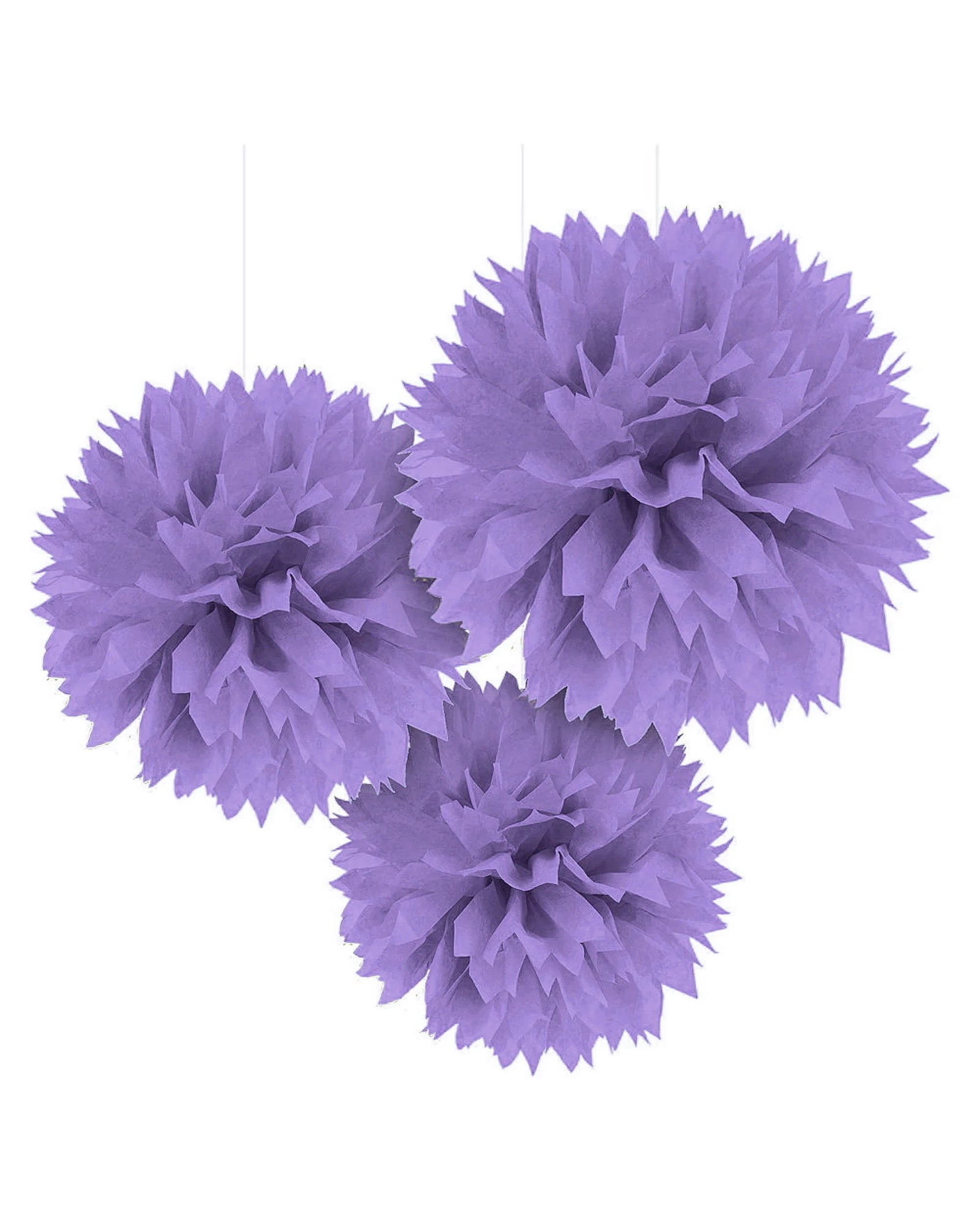 1 Amscan Tissue Paper Pom Pom Balls Pack of 3 - Purple - Purple, 1 of 1