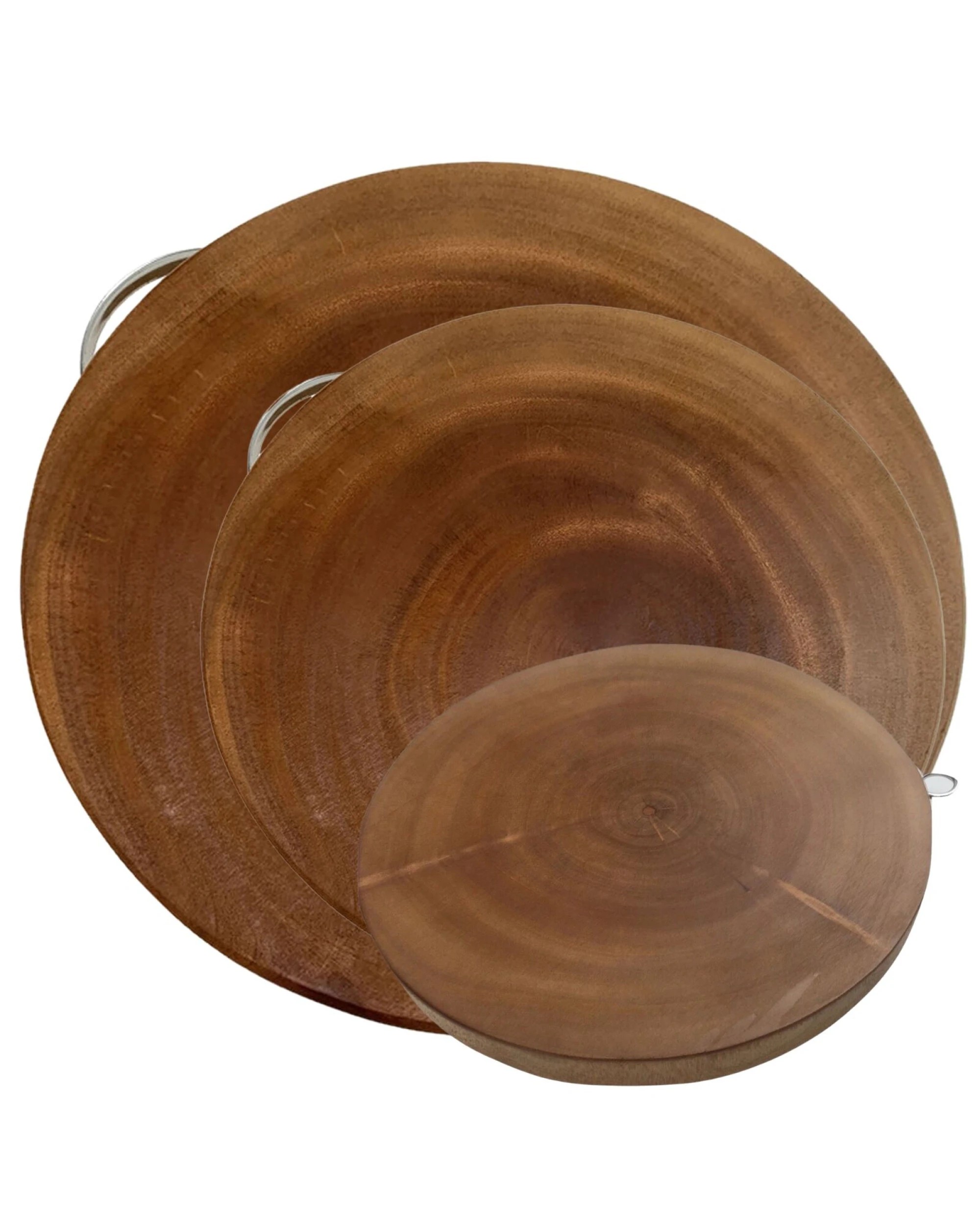 1 BR Home Acacia Wood Chopping Board Set - 3 Piece Round Design, 1 of 5