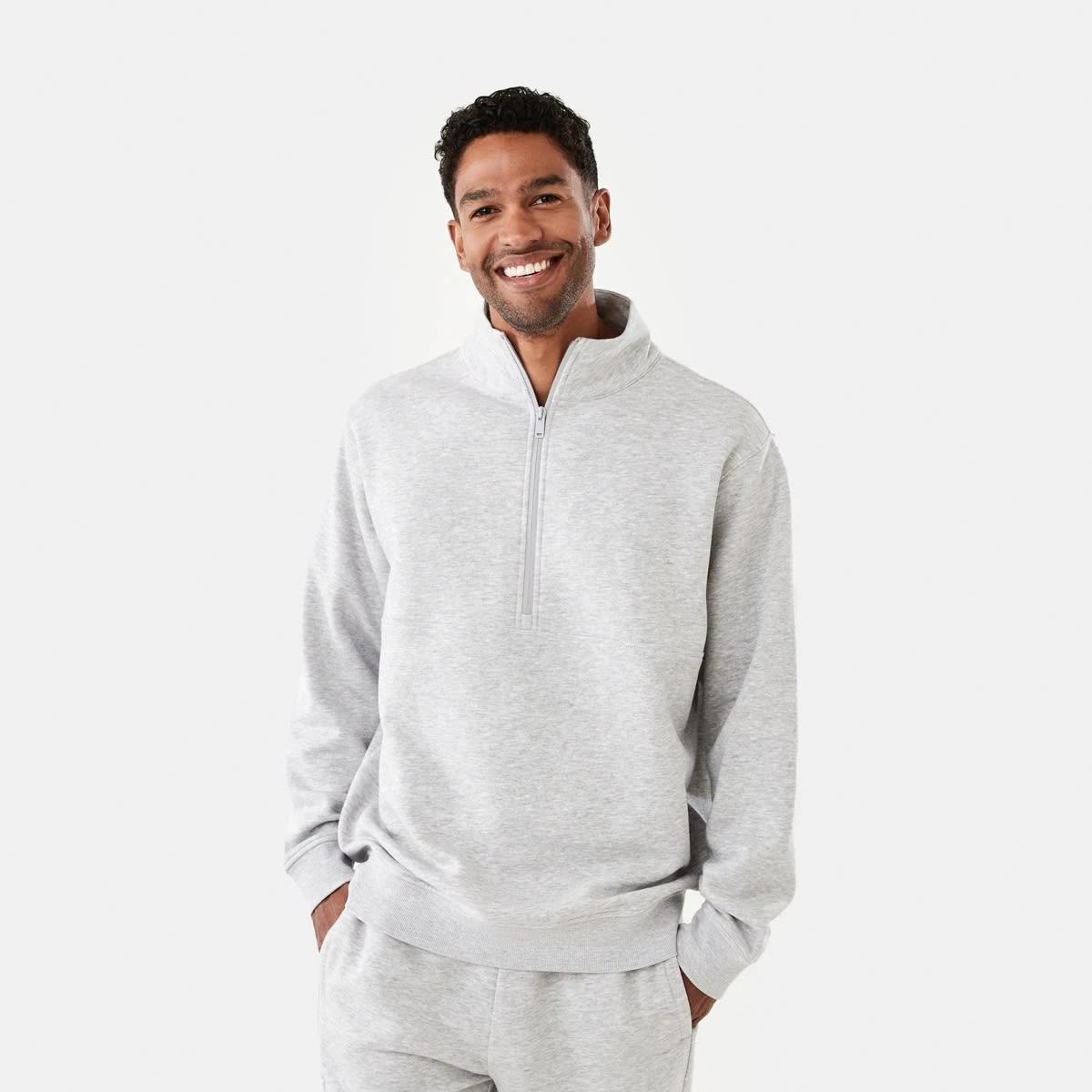 1 Active Mens Half Zip Pullover Grey Marl, 1 of 6