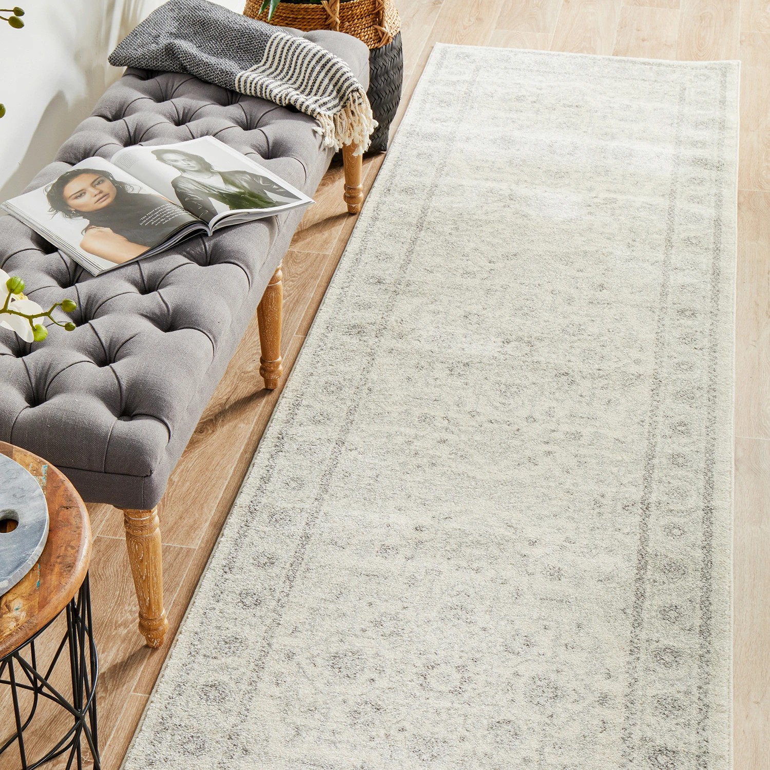 1 Common Ground Rugs Encore 261 500x80cm - Extra Large Runner Power Loomed Pet Friendly Rug - Natural, 1 of 9