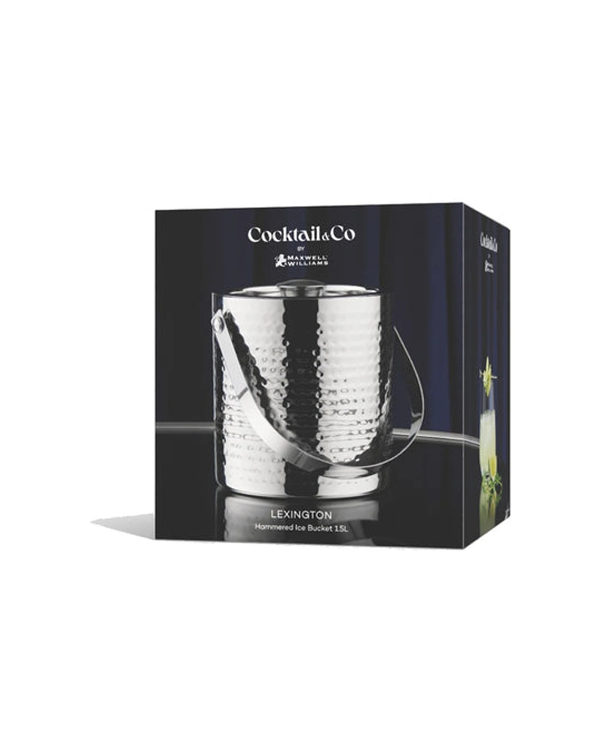 3 Maxwell & Williams Cocktail Lexington Hammered Ice Bucket Stainless Steel - Silver, 3 of 3