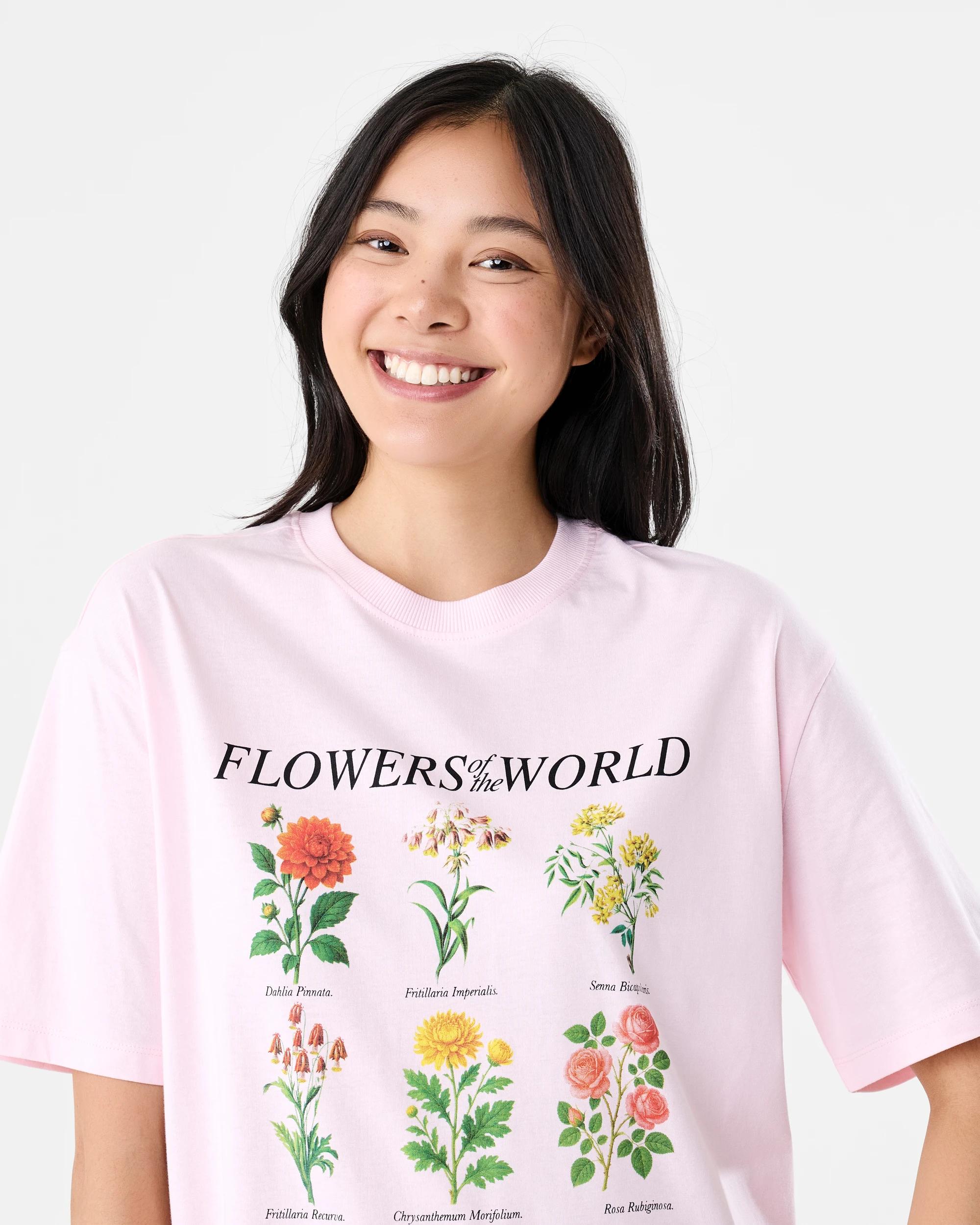 4 Short Sleeve Oversized Boyfriend T-shirt Flowers, 4 of 6