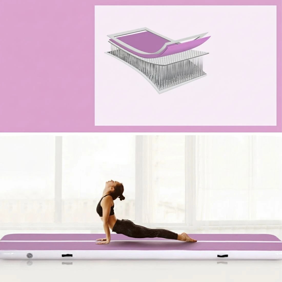 4 Everfit 4M Air Track Gymnastics Tumbling Exercise Yoga Mat W/ Pump Inflatable - Multi, 4 of 6