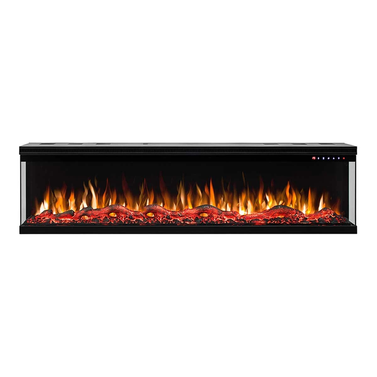 1 Moda Living Fenton 3-Sided 65 inch Electric Fireplace - Black, 1 of 3