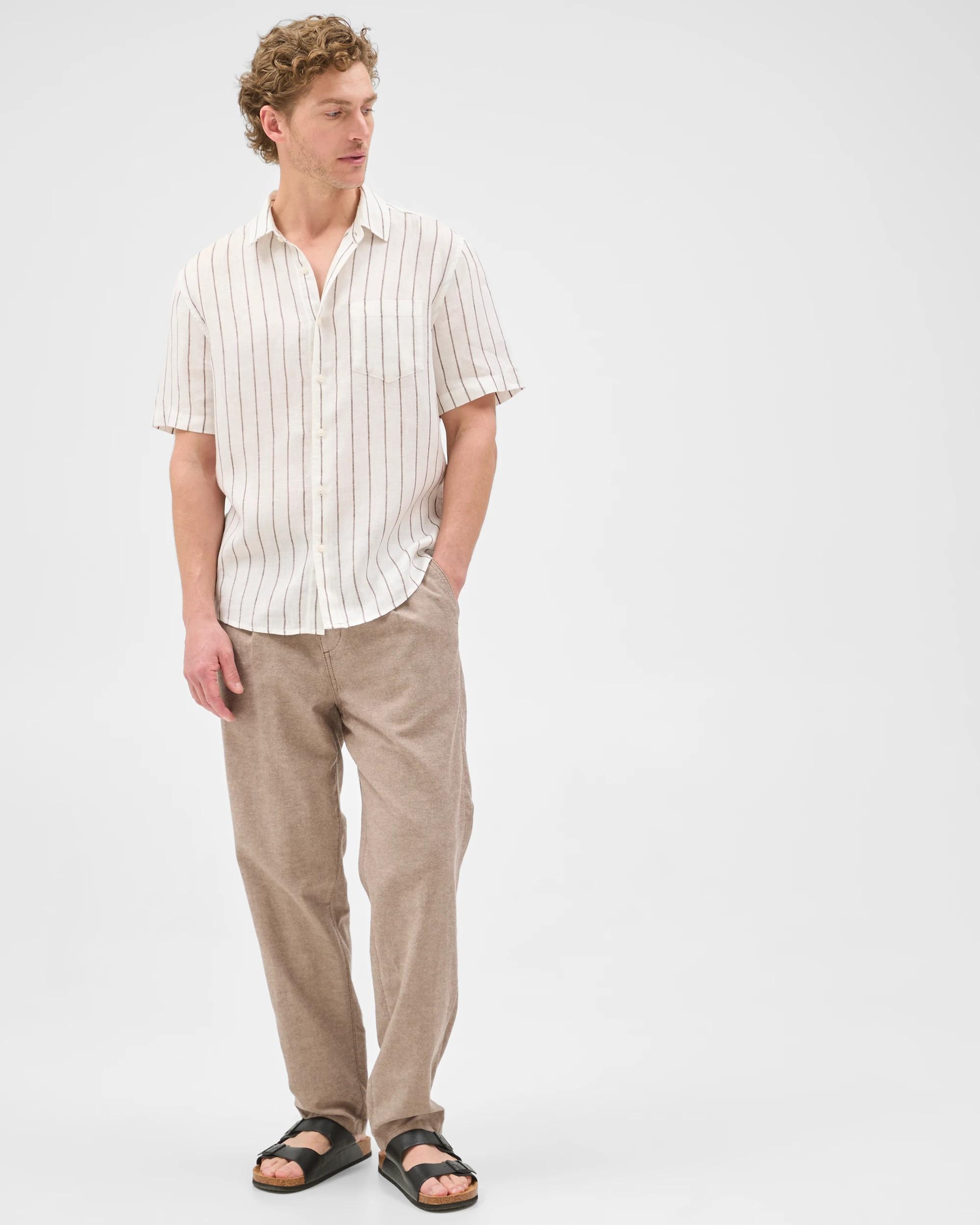 Target Man Australian Cotton Linen Blend Pleated Pants - Kmart