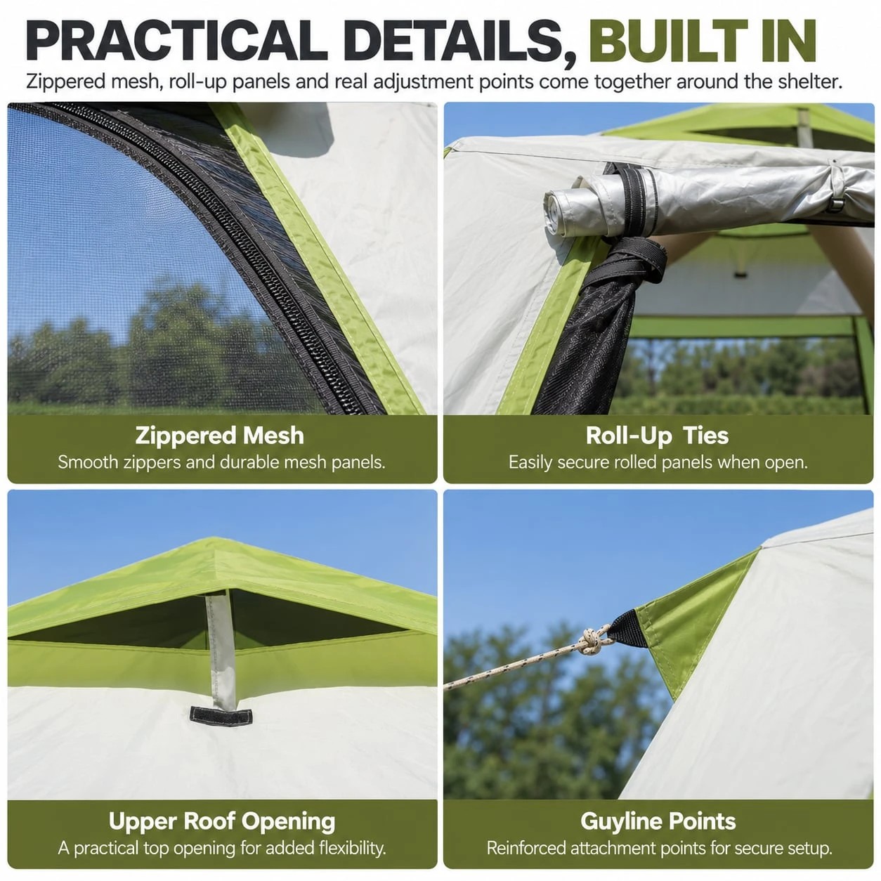 3 Weisshorn Inflatable Mesh Gazebo Tent, Air-Frame with Extendable Canopy - White, 3 of 10
