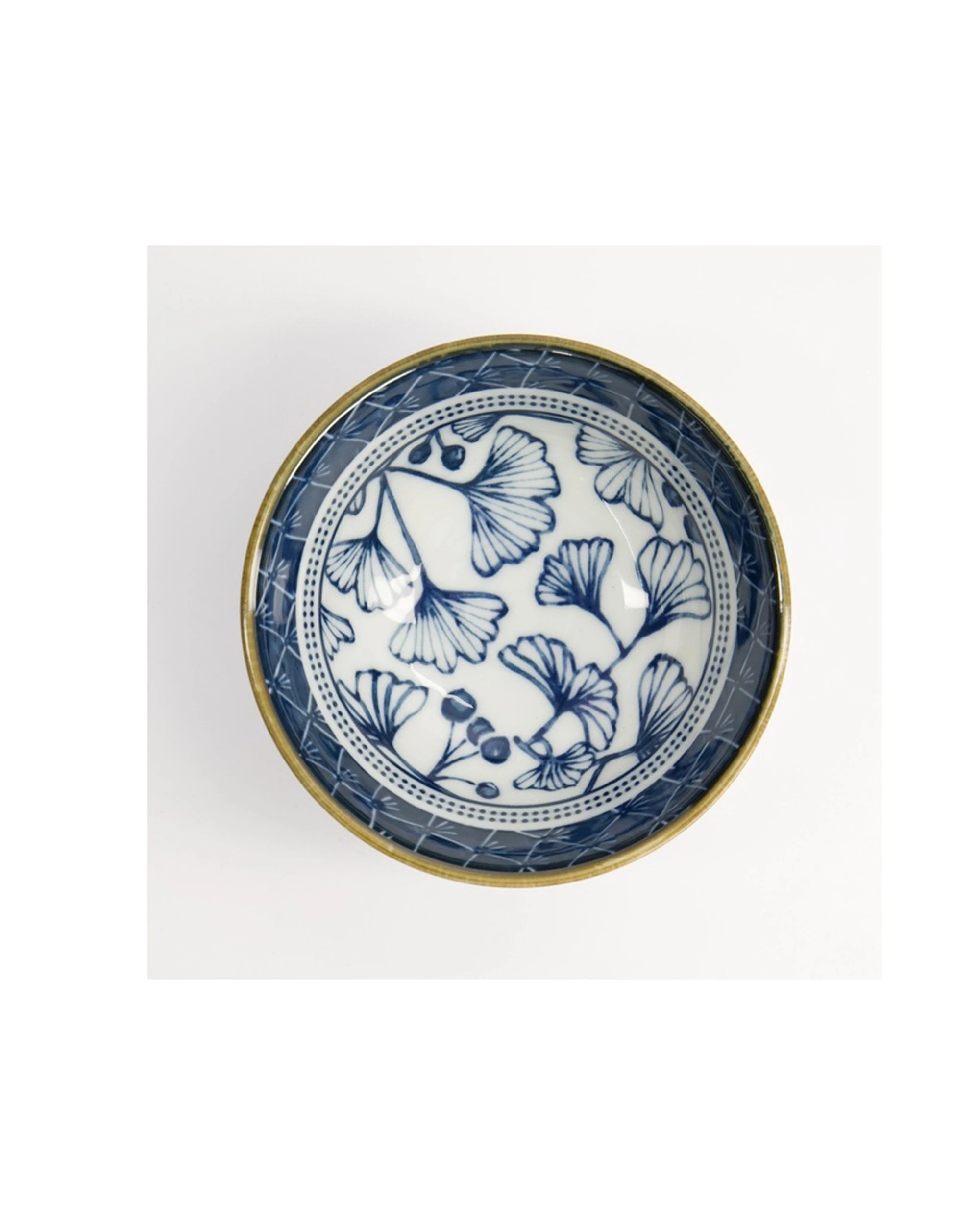 2 Tokyo Design Flora Japonica Porcelain Rice Bowl 12x6cm Gingko - Blue, 2 of 4