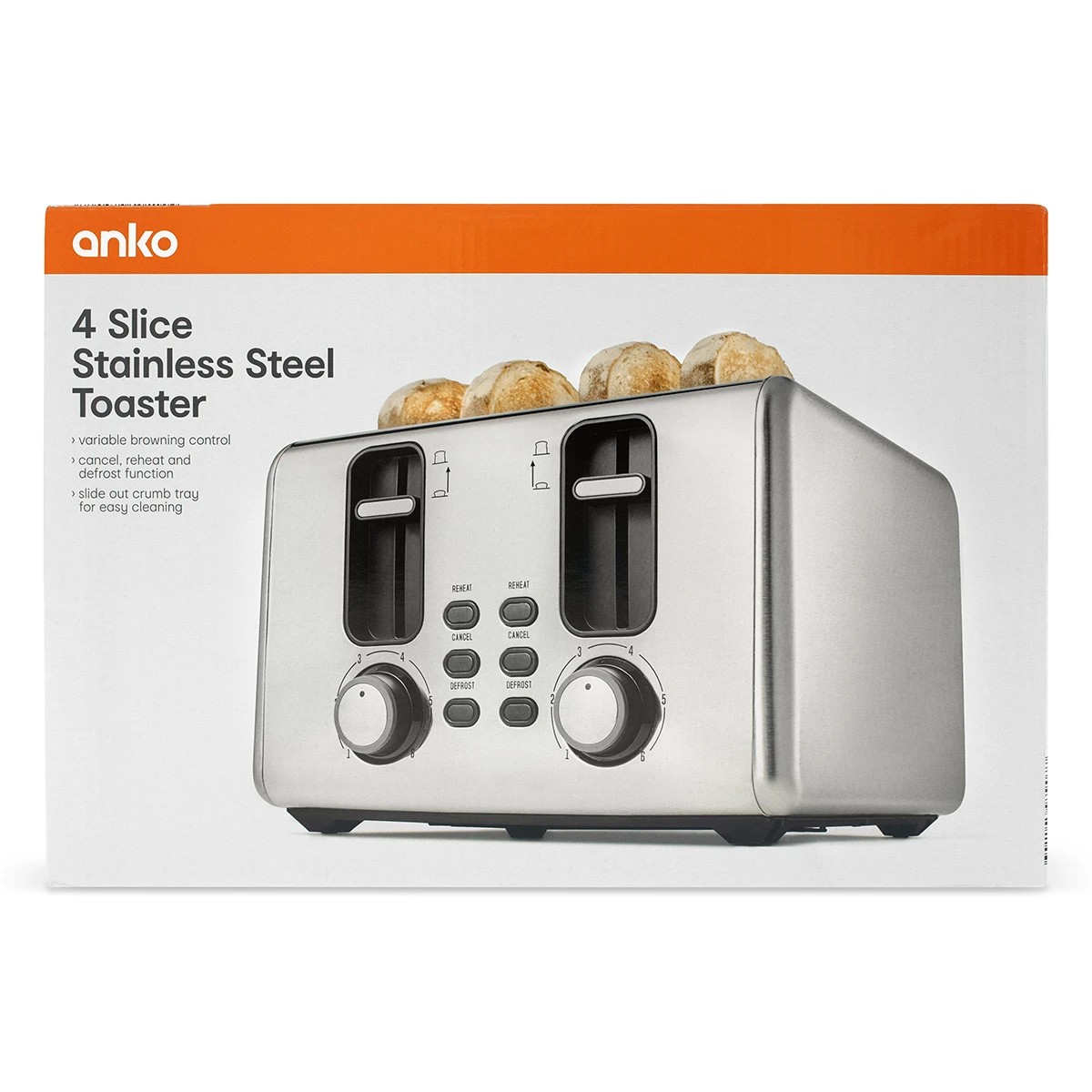 8 4 Slice Stainless Steel Toaster, 8 of 10