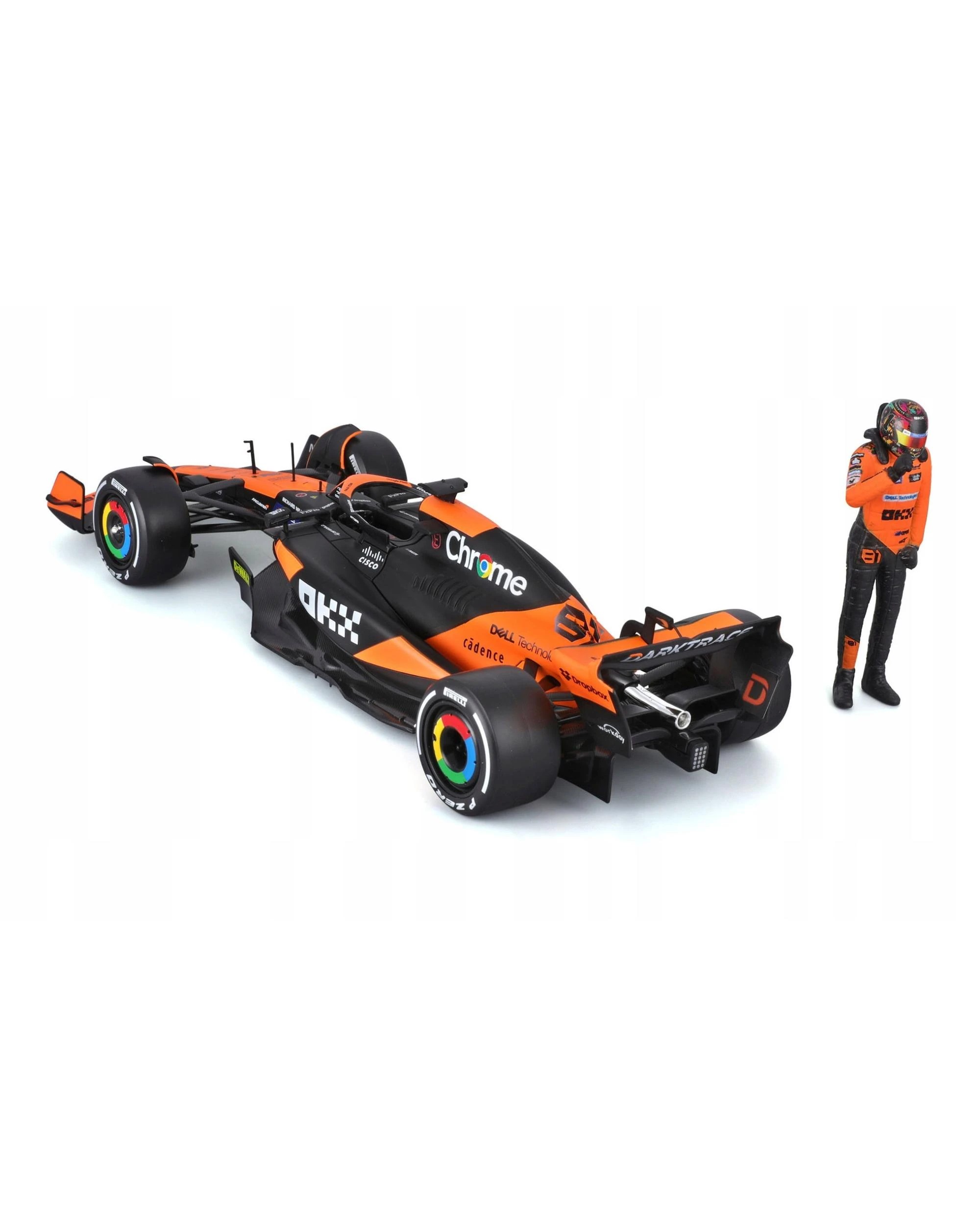 4 Bburago Formula Racing 2024 F-1 McLaren MCL38 with #81 Oscar Piastri Figurine 1:24 Scale Diecast Vehicle, 4 of 7