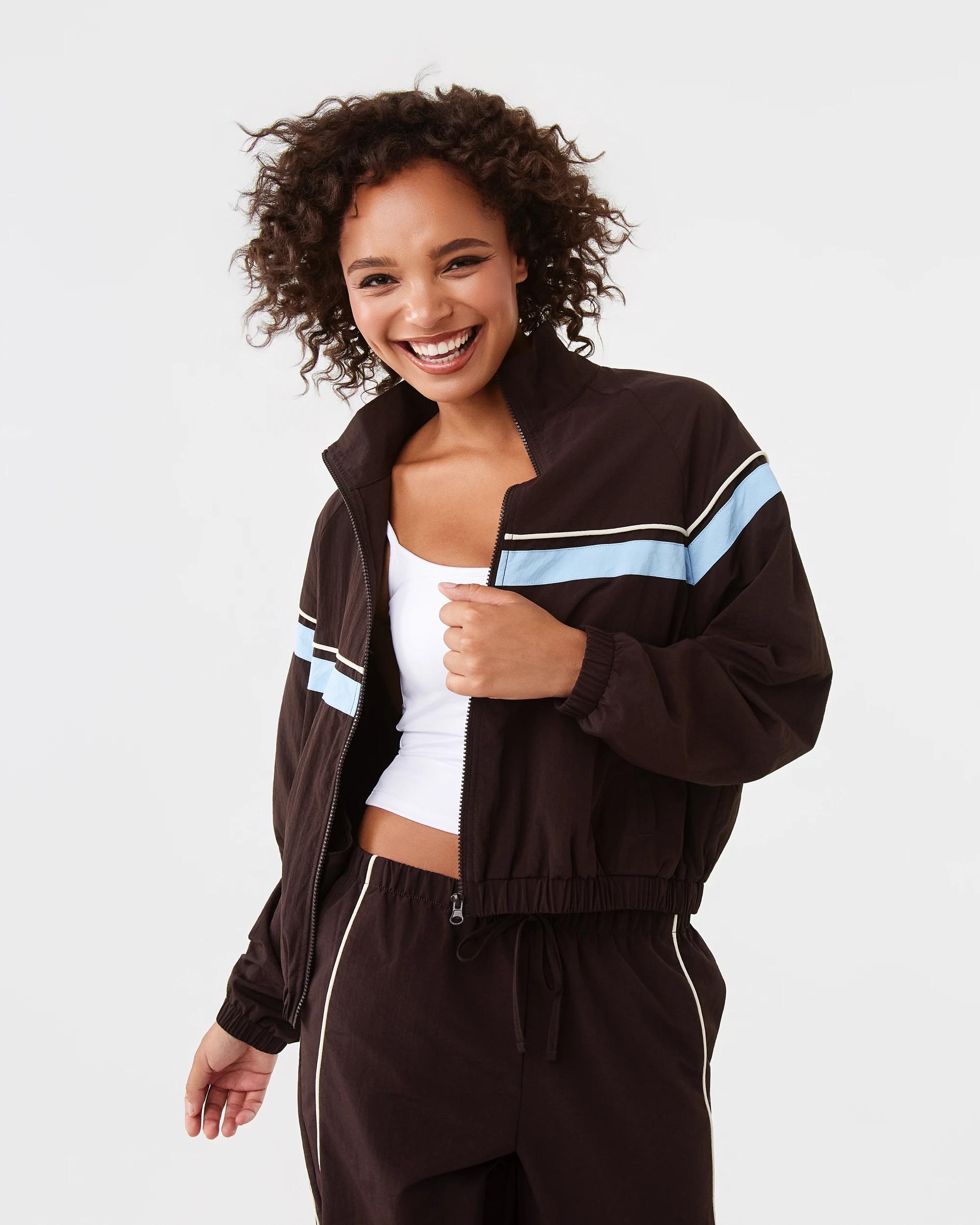 2 Sporty Zip Up Jacket Choc Plum, 2 of 10