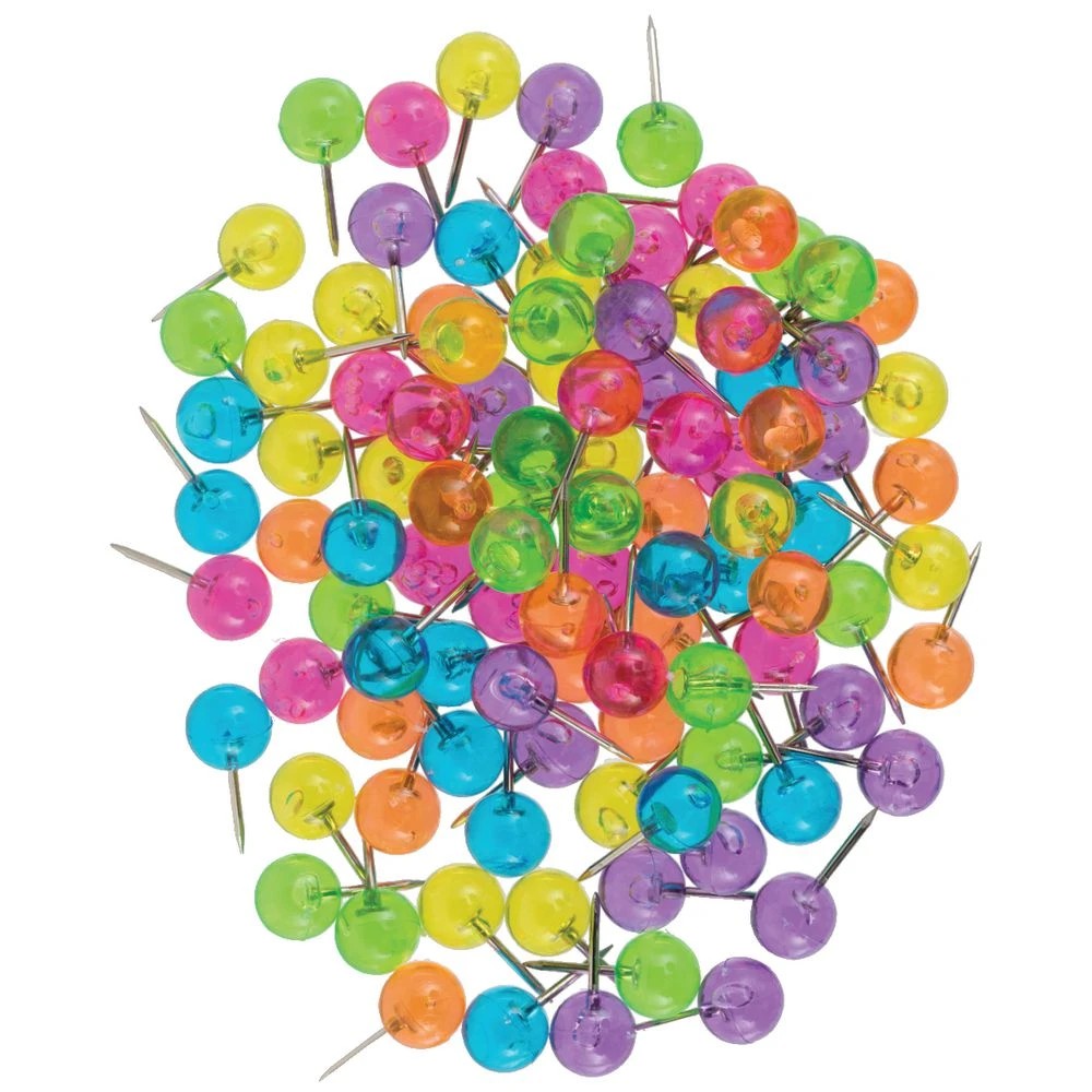 3 Otto Round Push Pins Assorted 100 Pack, 3 of 3
