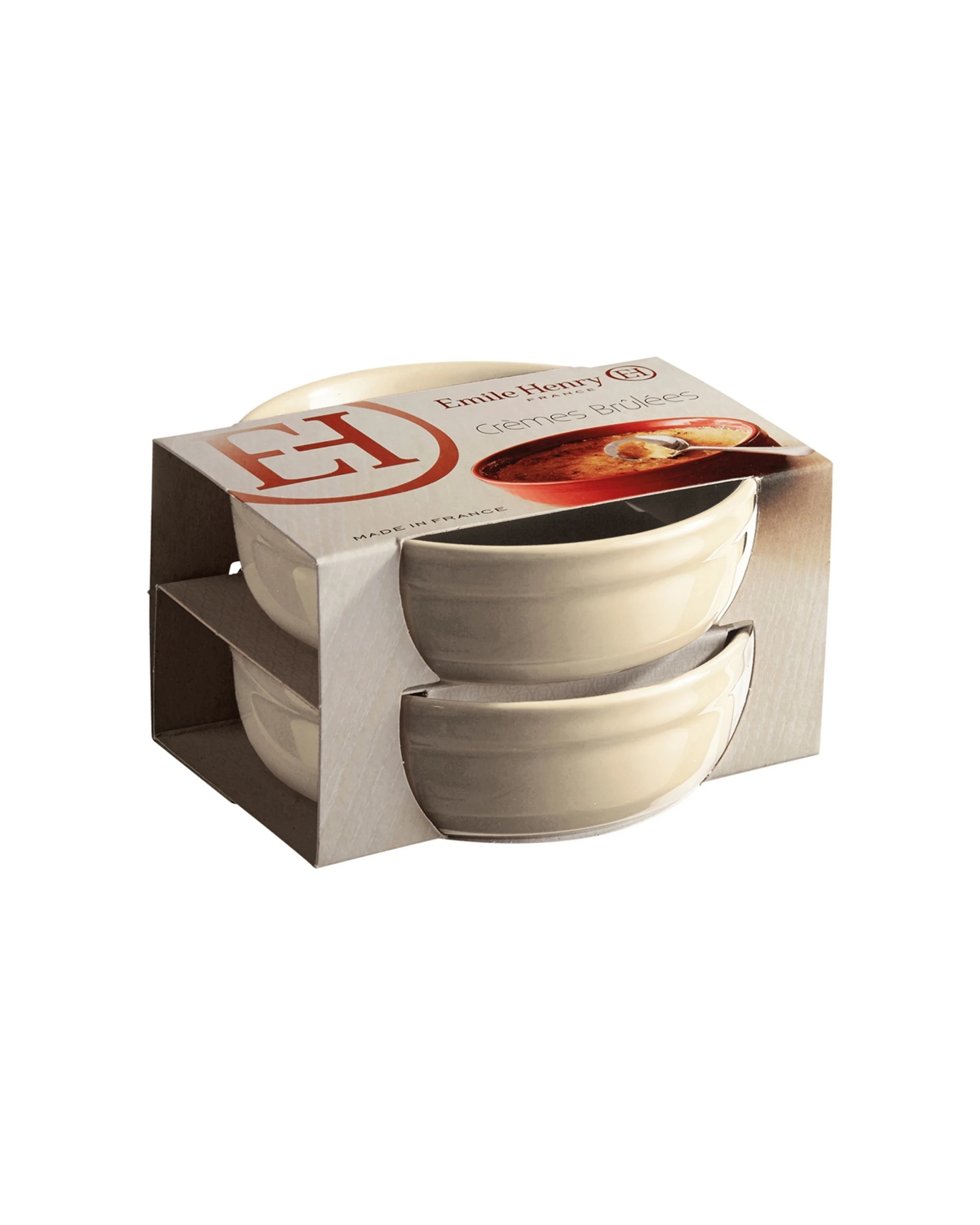 2 2pc Emile Henry 12cm Ceramic Creme Brulees Bowl Set Baking Dessert Dish Clay
 - Natural, 2 of 3