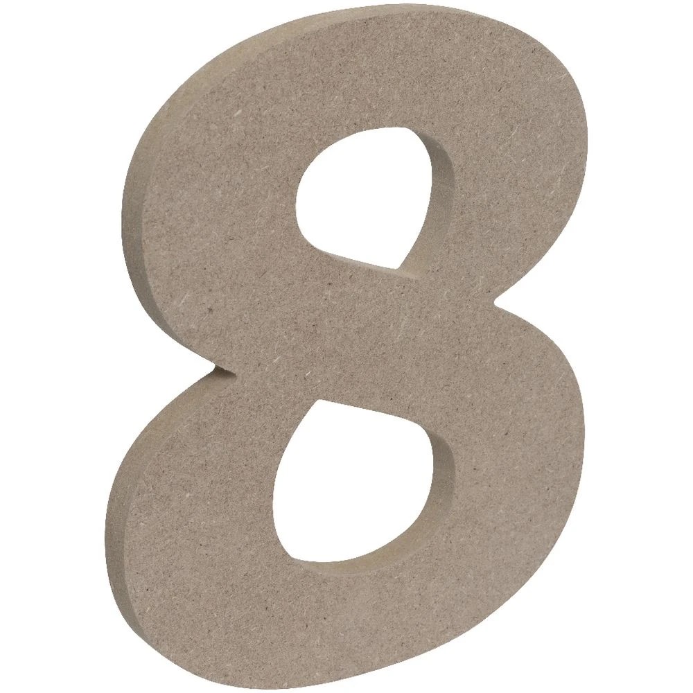 3 Born Wooden Number 8 20cm, 3 of 3