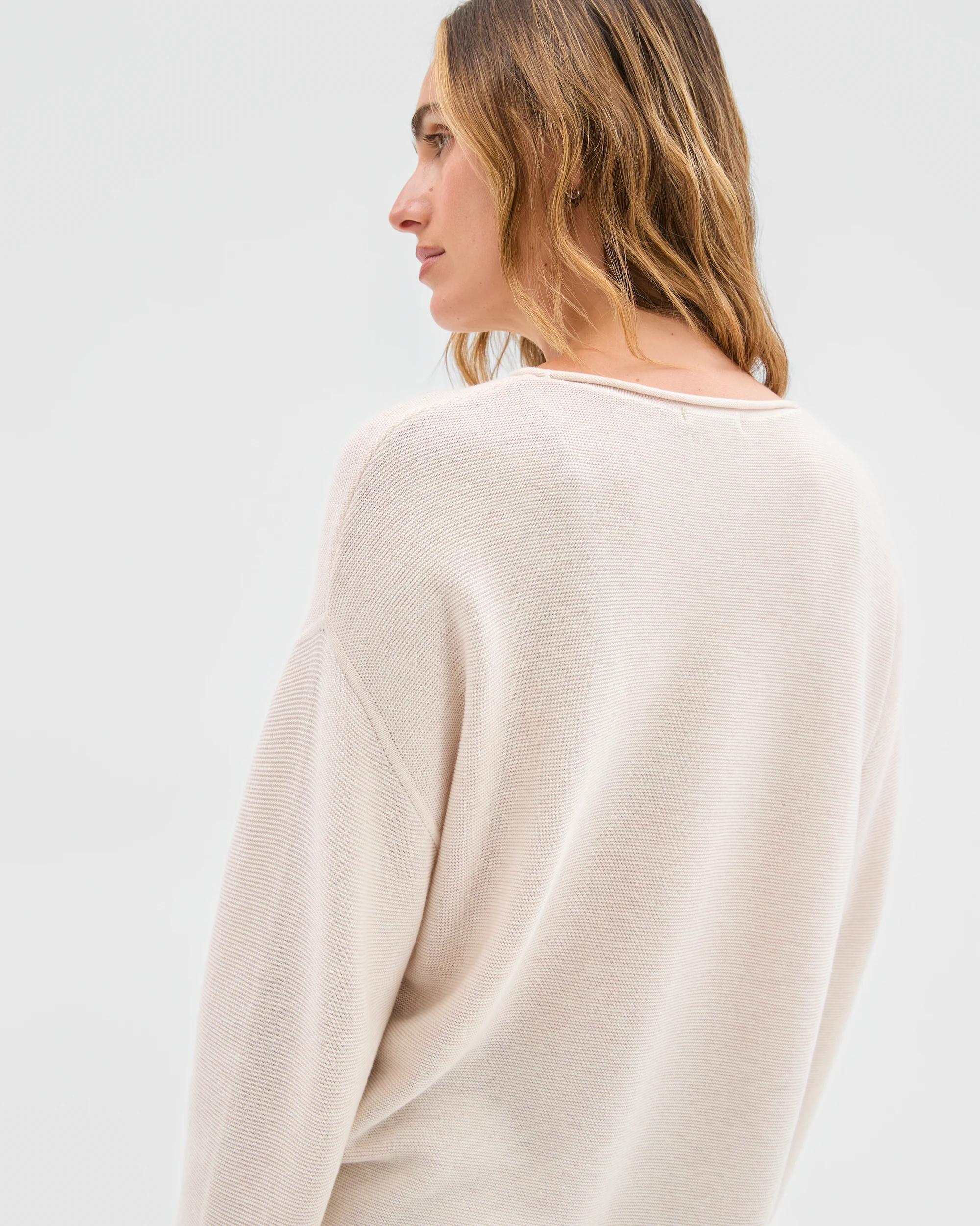 5 Target Woman Australian Cotton Blend Roll Edge Lightweight Jumper OATMEAL, 5 of 6