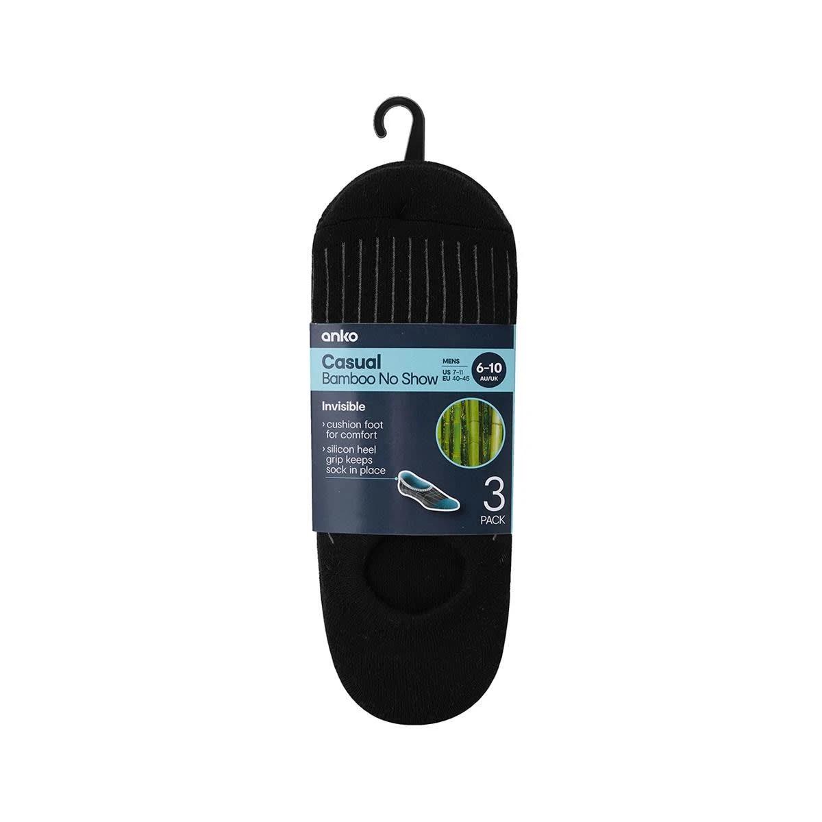 3 3 Pack Bamboo Sneaker Socks BLACK, 3 of 3