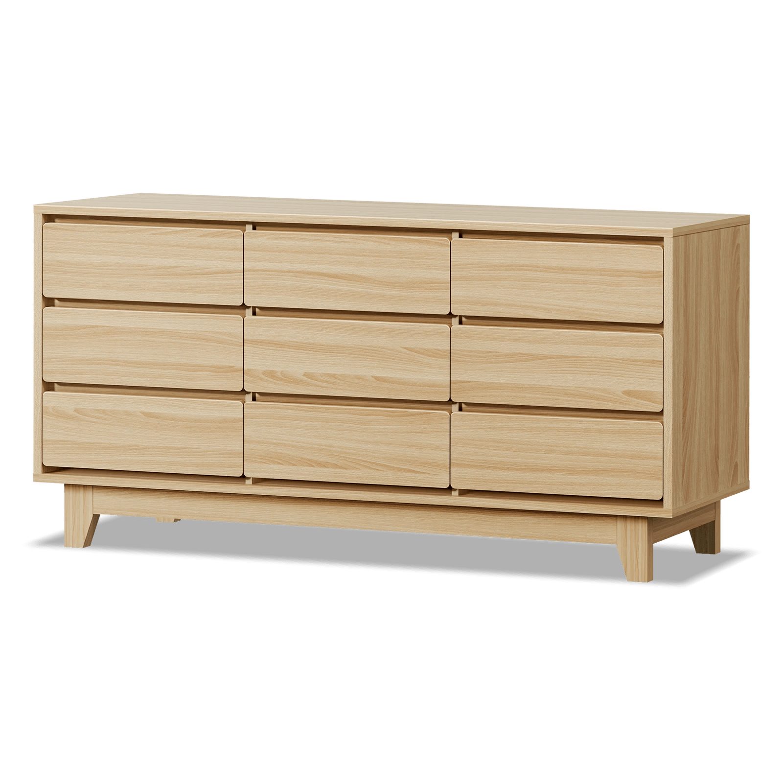 1 Alfordson 9 Chest of Drawers Minimalist Storage Cabinet Dresser - Oak, 1 of 10