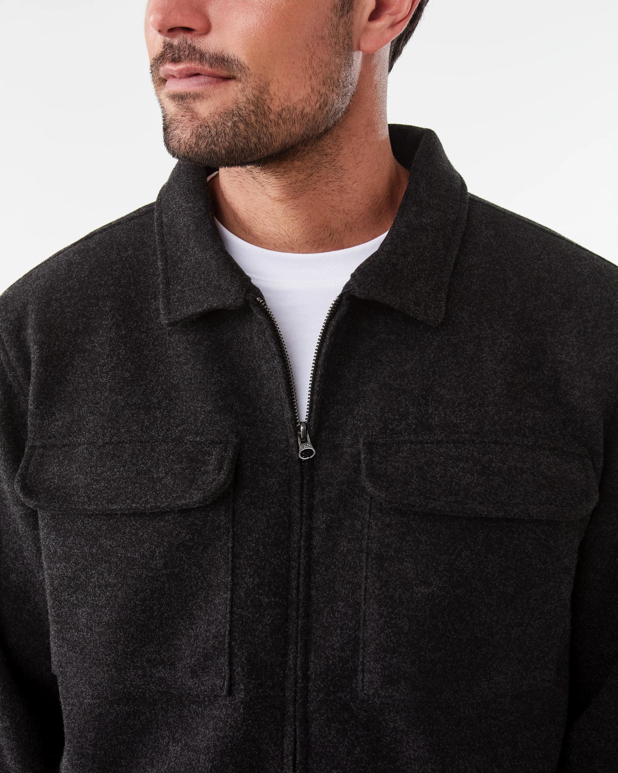 6 Melton Shacket Gry Chmrle, 6 of 7