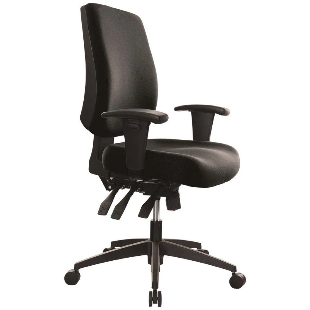 1 Buro Tidal Mid Back Fabric Chair with Arms Black Ergonomic Chairs and Desk Chairs, 1 of 10