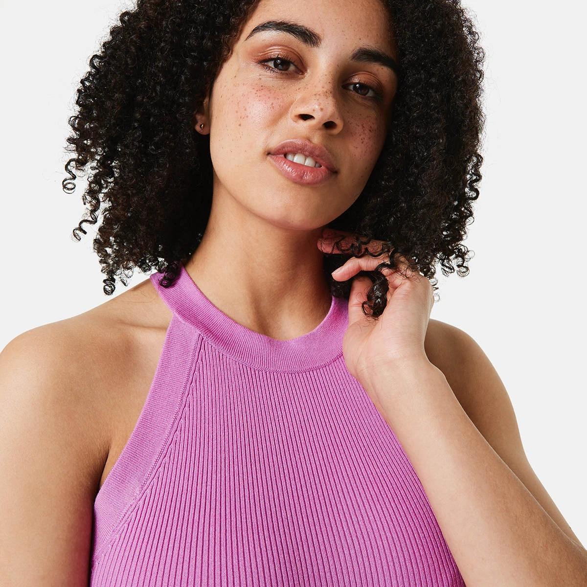 4 Sleeveless True Knit Halter Neck Top Pink, 4 of 5